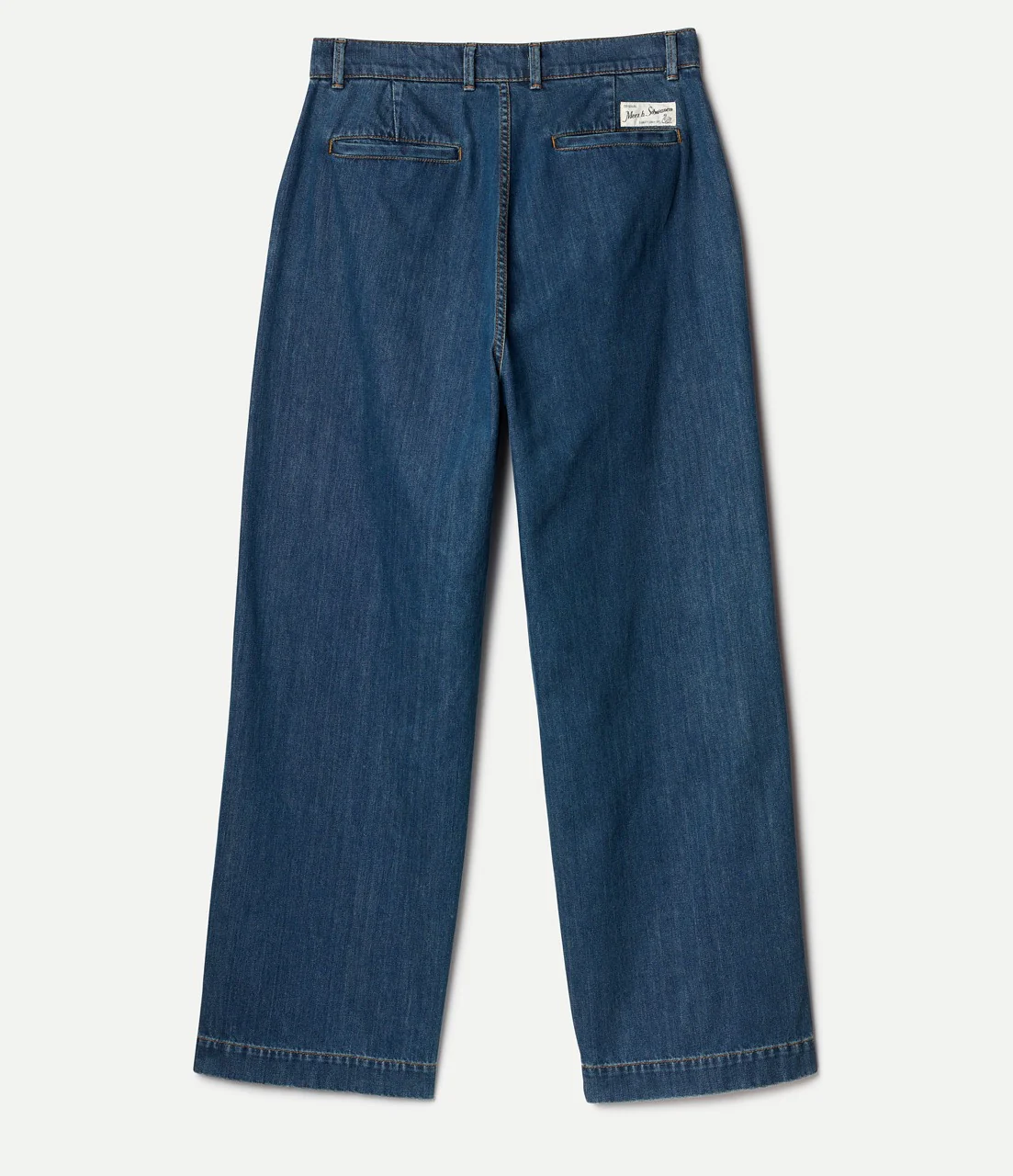1940s Cotton Denim High Rise Wide Leg Chino - Image 3