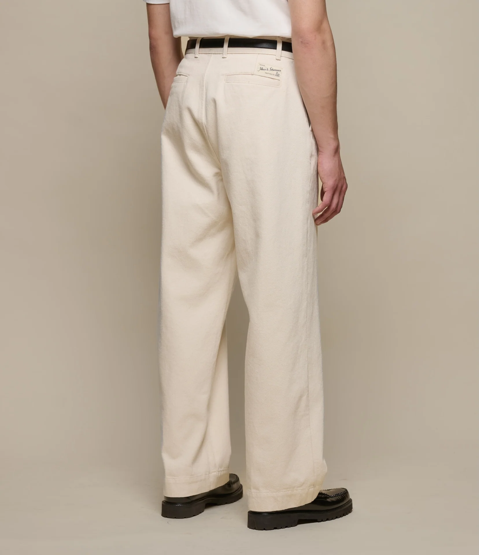 1940s Cotton Twill High Rise Wide Leg Chino - Image 4