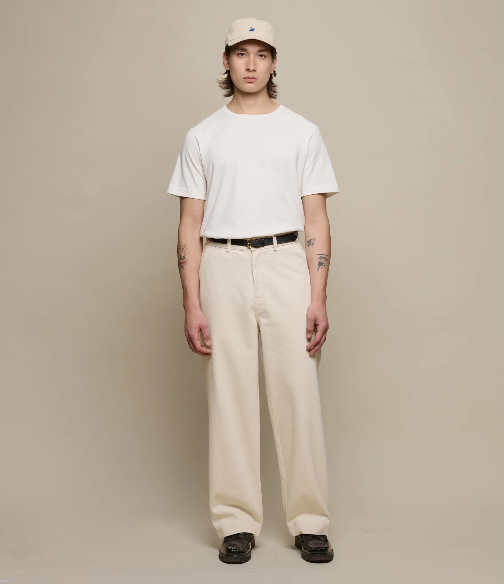 1940s Cotton Twill High Rise Wide Leg Chino - Image 5