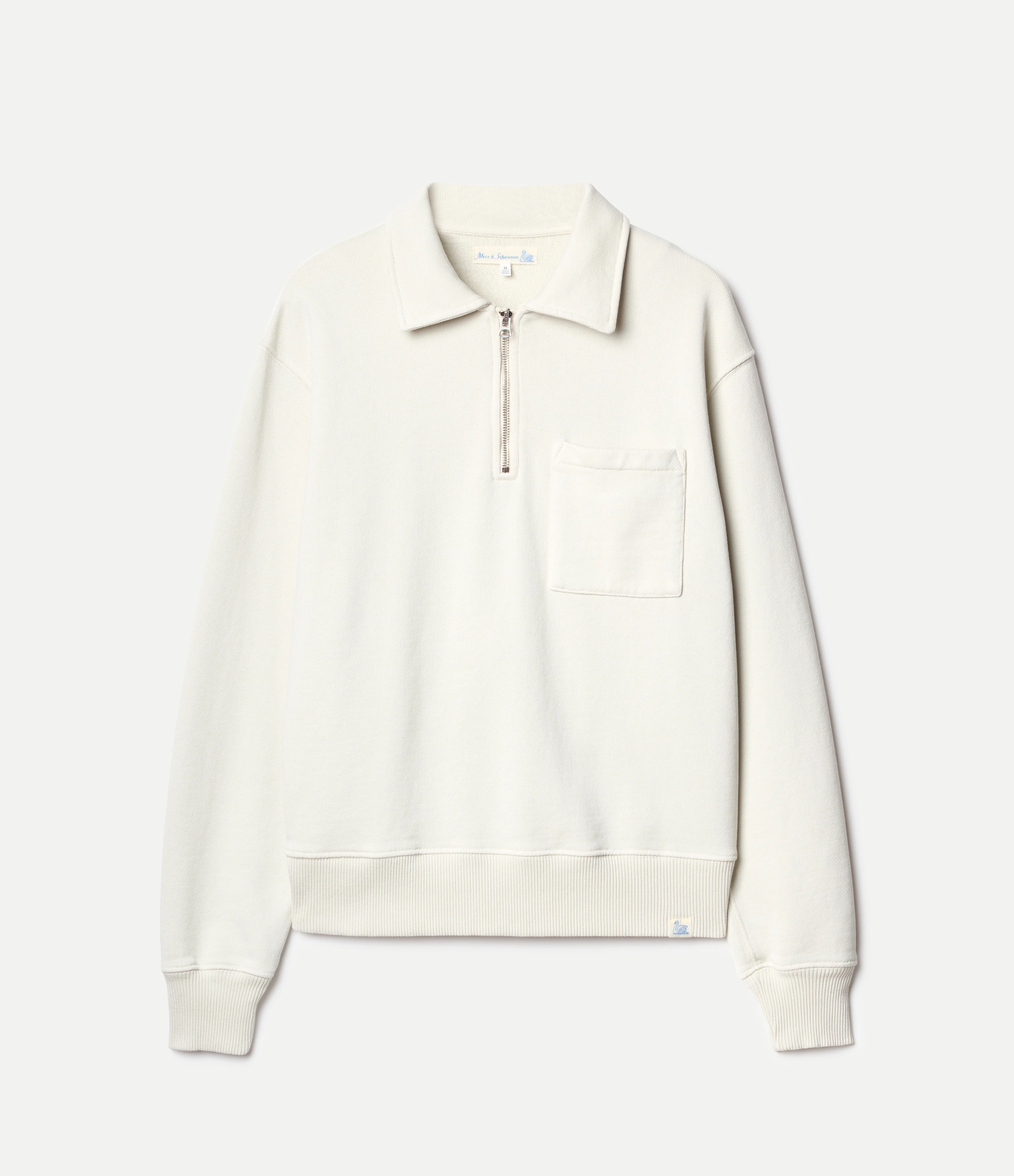 Authentic Fleece Polo Collared Half-Zip Cotton Sweatshirt - Image 2