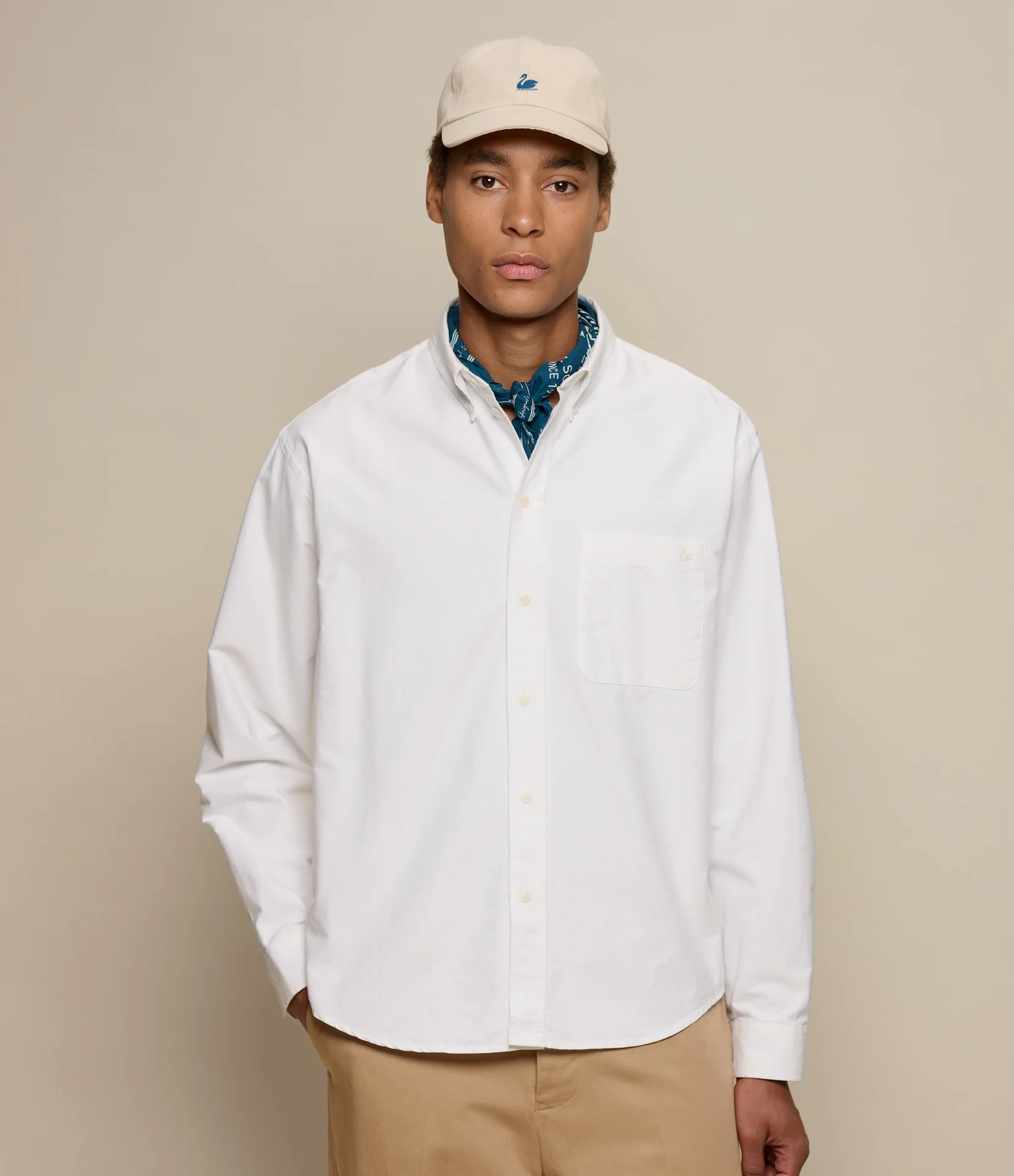 Button-Down Cotton Oxford Long Sleeve Shirt
