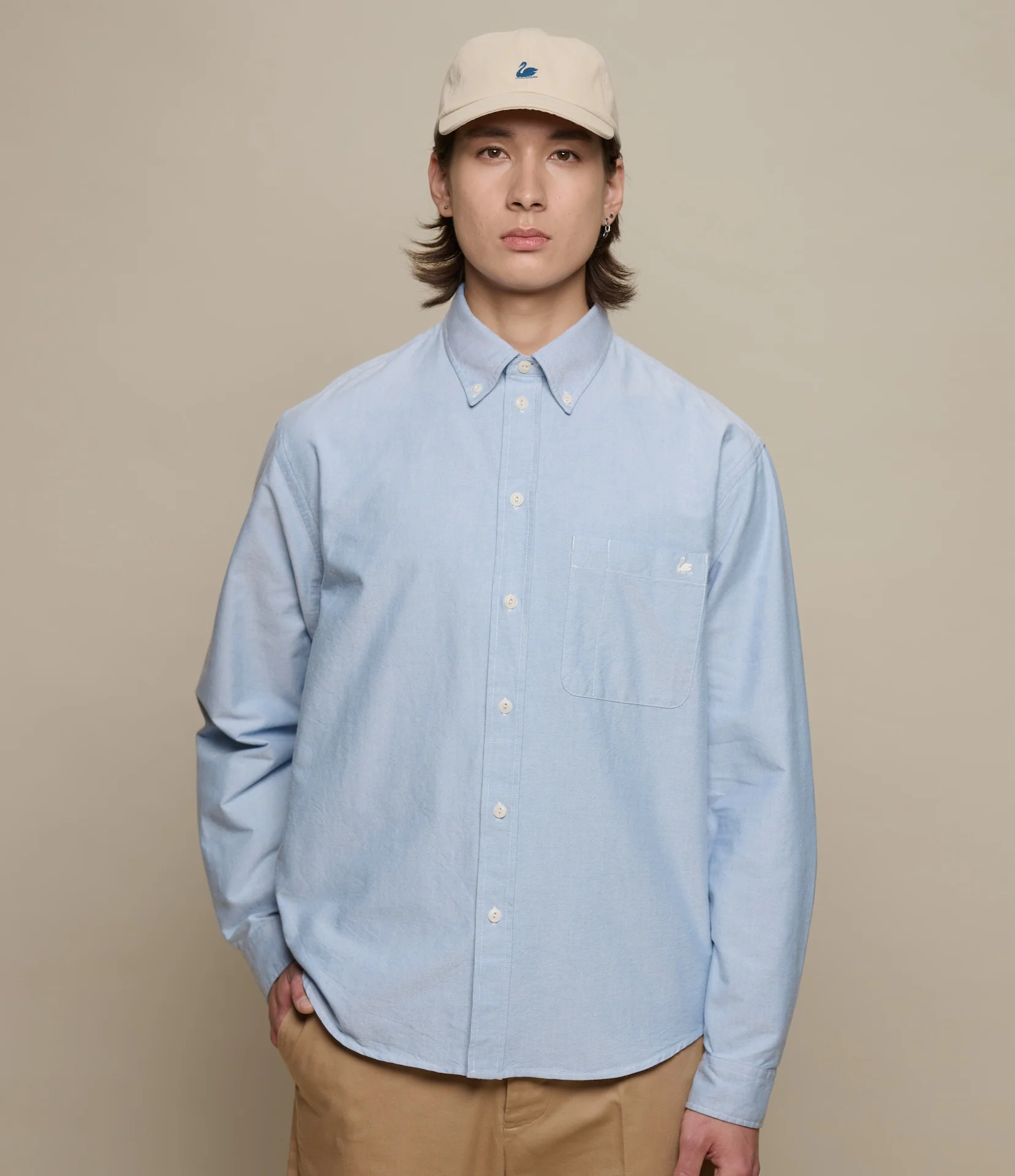 Button-Down Cotton Oxford Long Sleeve Shirt