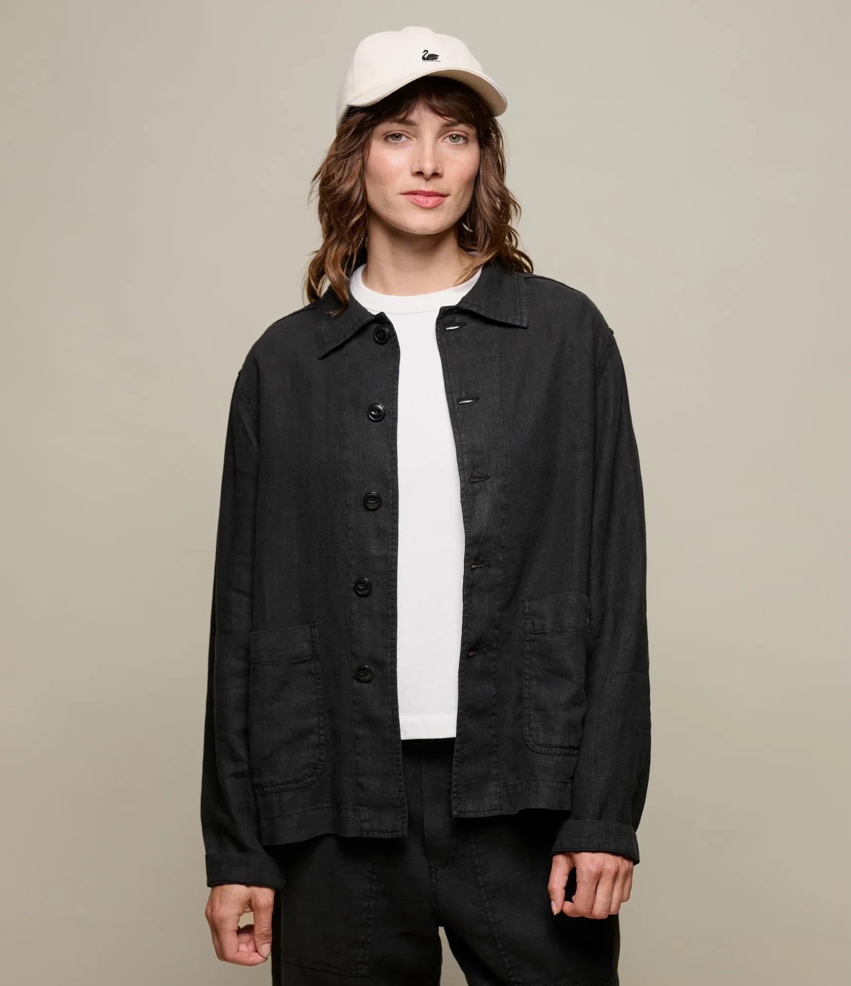 Cropped Worker's Linen Jacket - Image 3