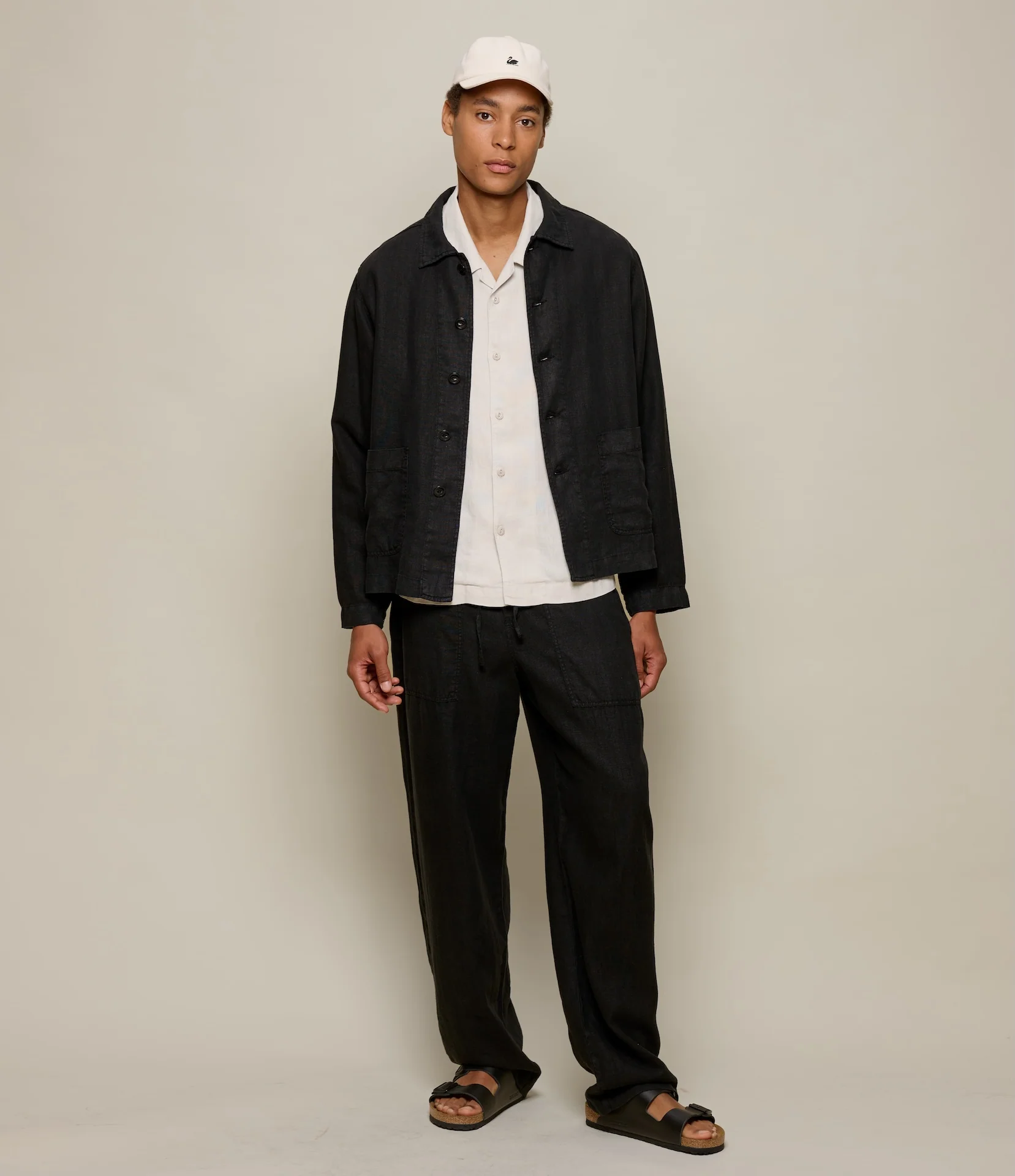 Cropped Worker's Linen Jacket - Image 5