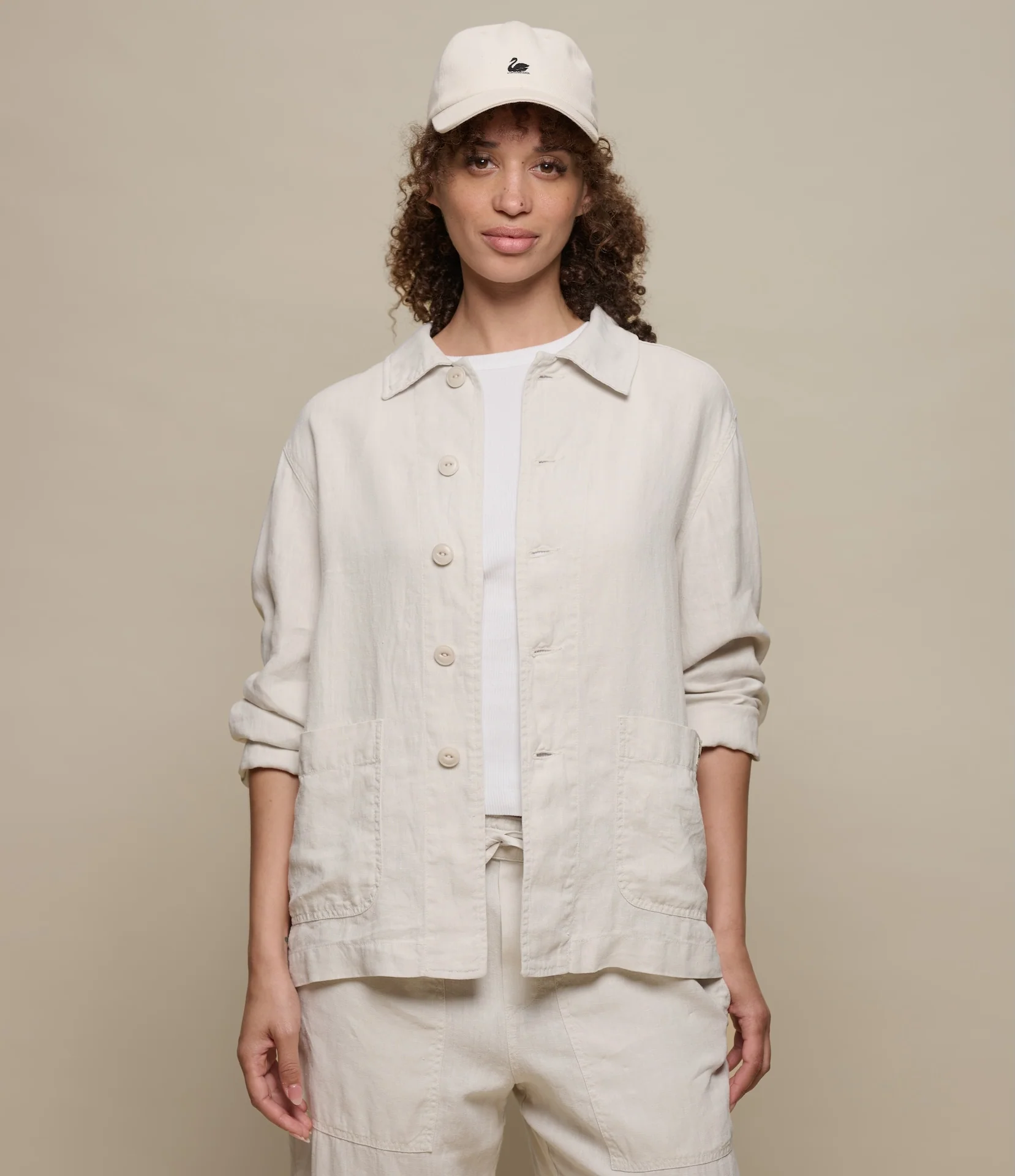 Cropped Worker's Linen Jacket - Image 3