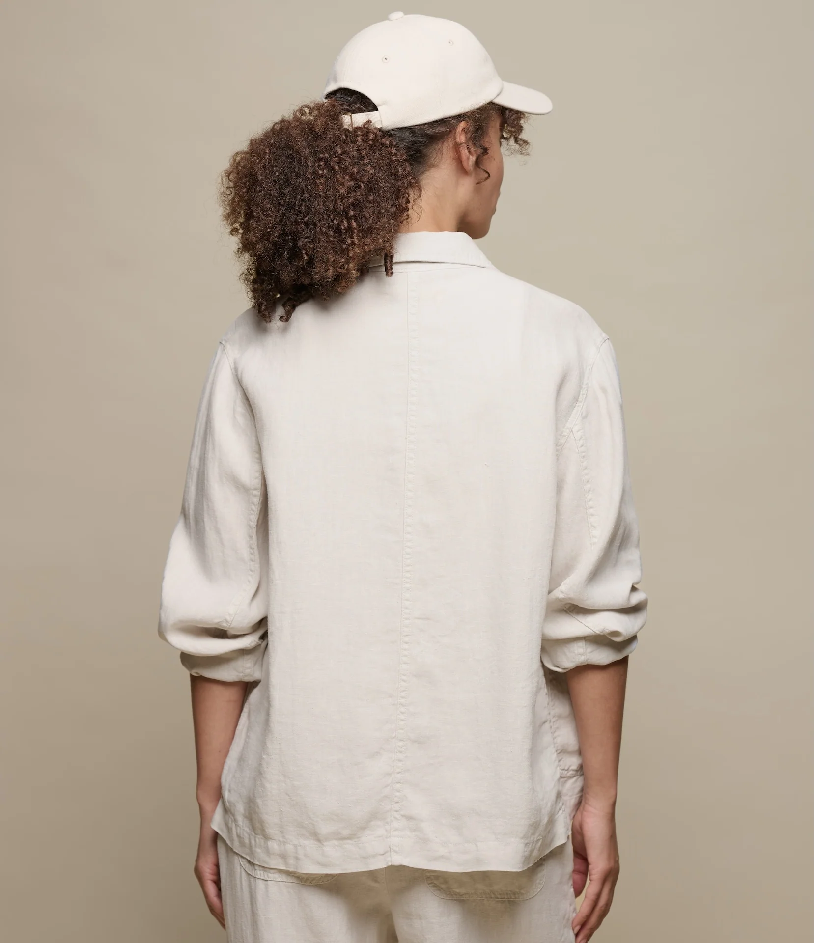 Cropped Worker's Linen Jacket - Image 5