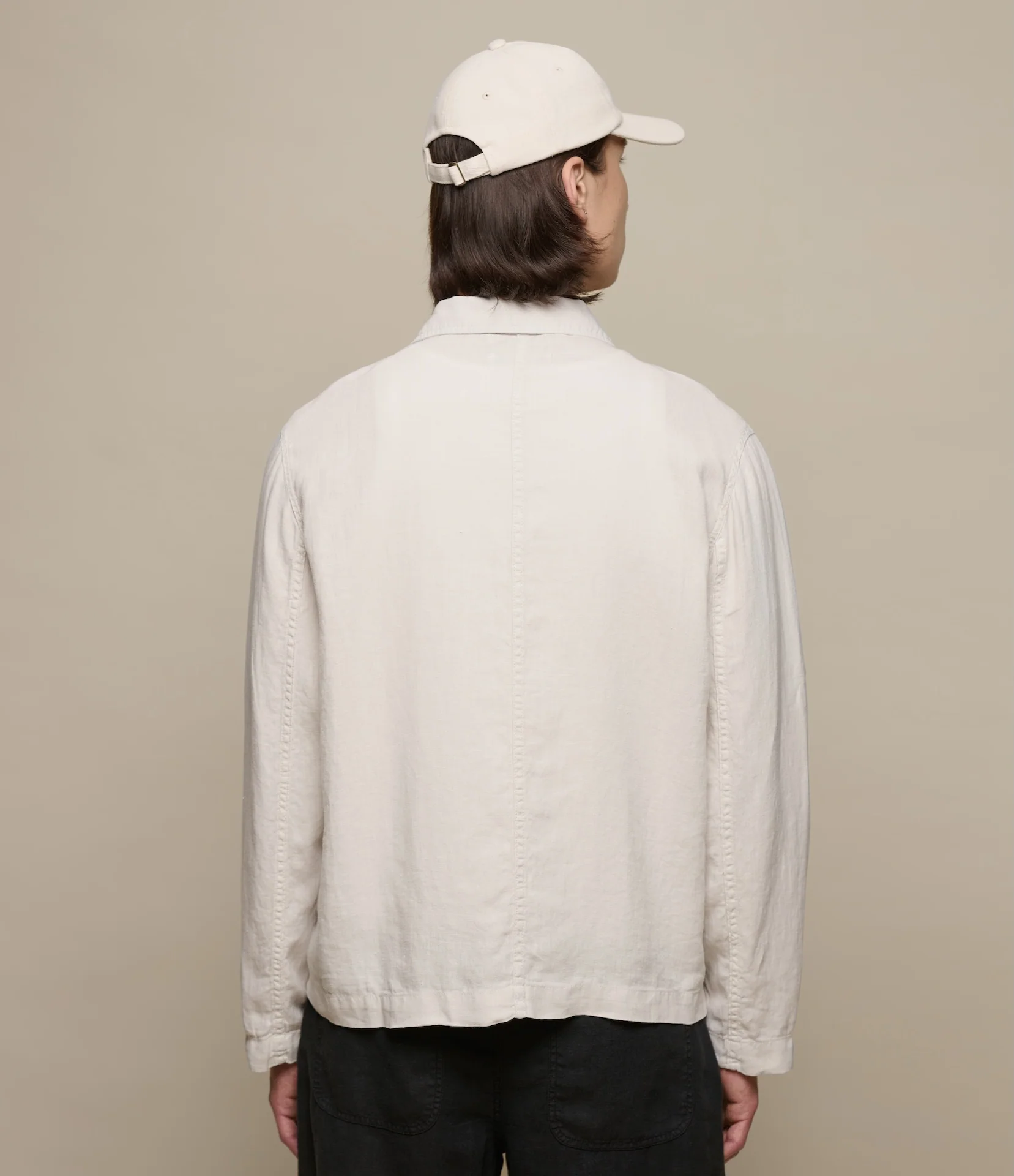 Cropped Worker's Linen Jacket - Image 6