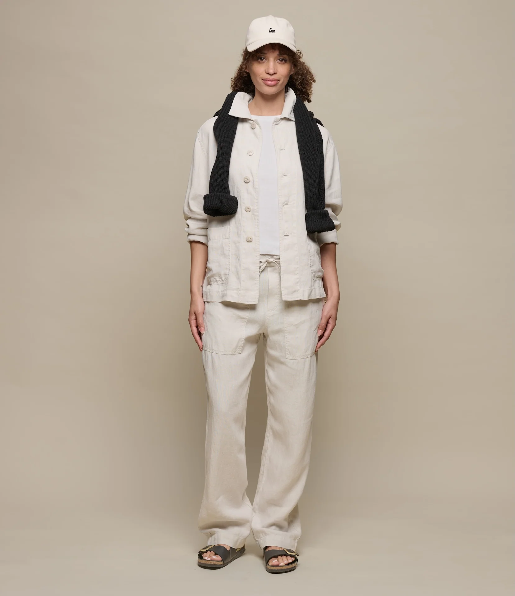 Cropped Worker's Linen Jacket - Image 7