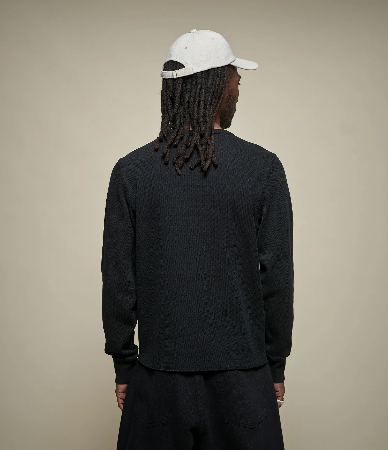 Diamond-Patterned Cotton Thermal Longsleeve - Image 3