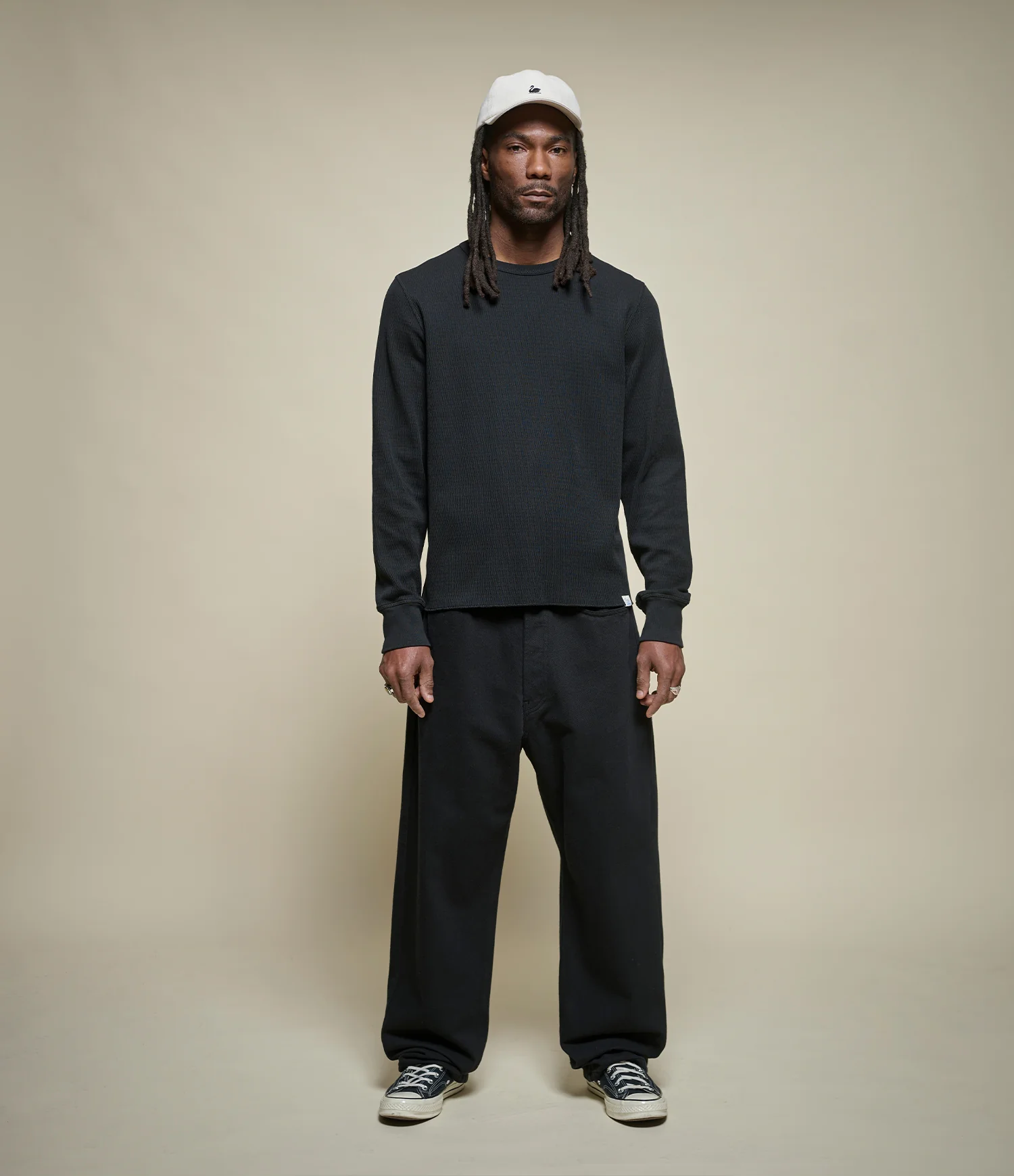 Diamond-Patterned Cotton Thermal Longsleeve - Image 4