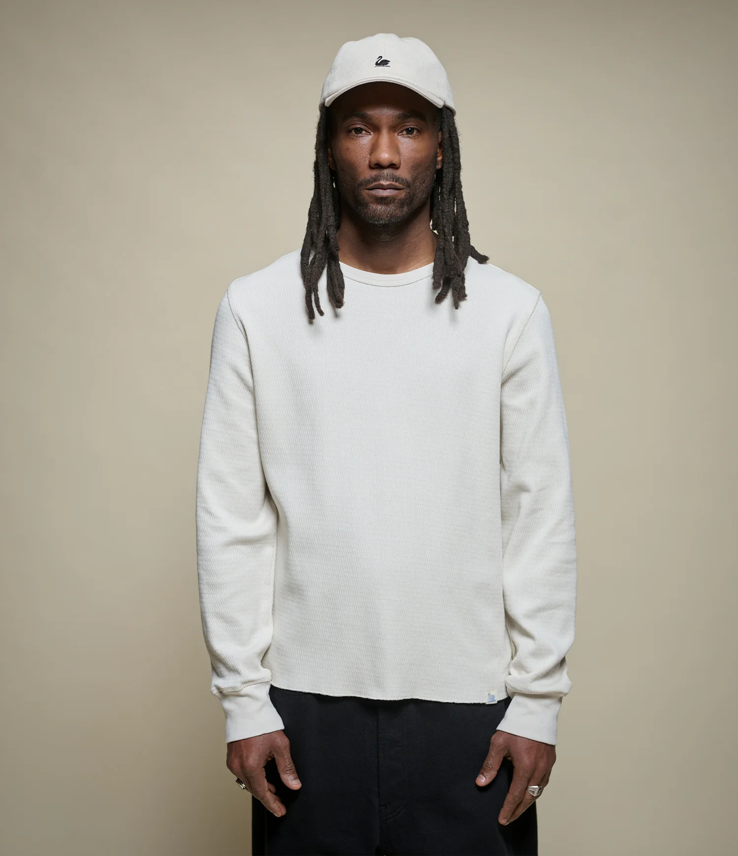 Diamond-Patterned Cotton Thermal Longsleeve