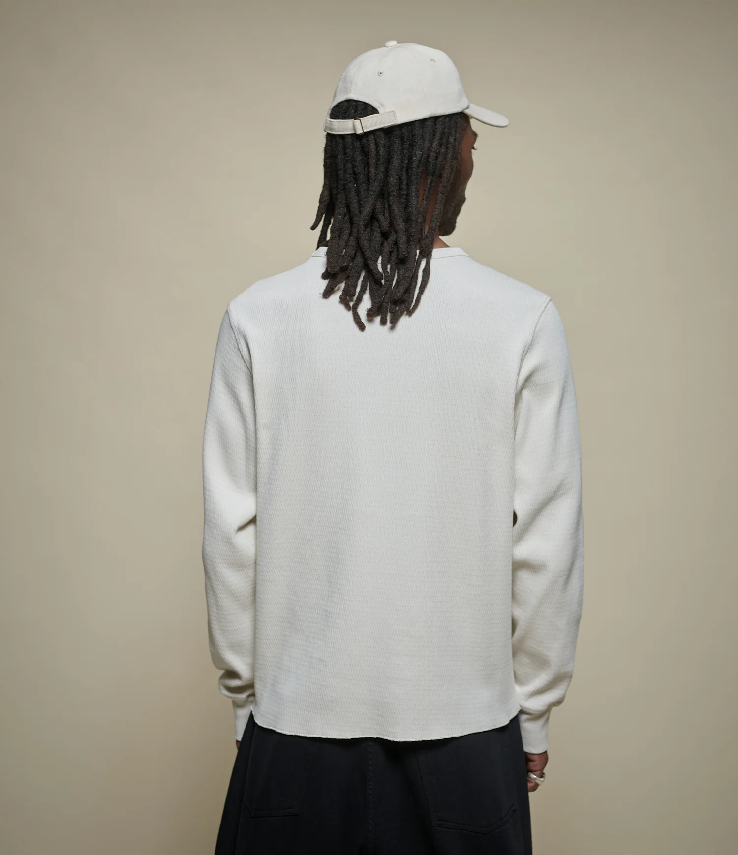 Diamond-Patterned Cotton Thermal Longsleeve - Image 4