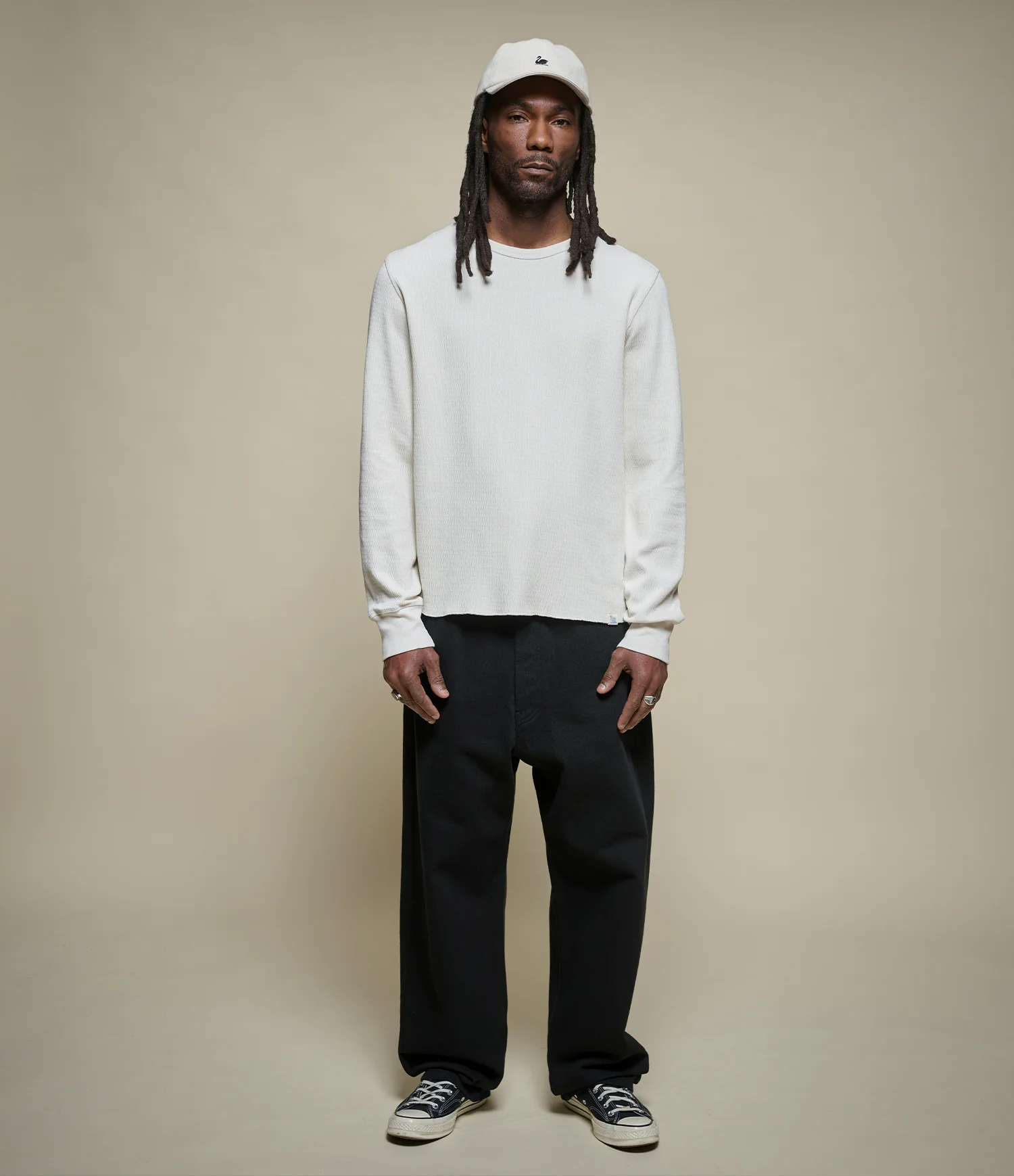 Diamond-Patterned Cotton Thermal Longsleeve - Image 5