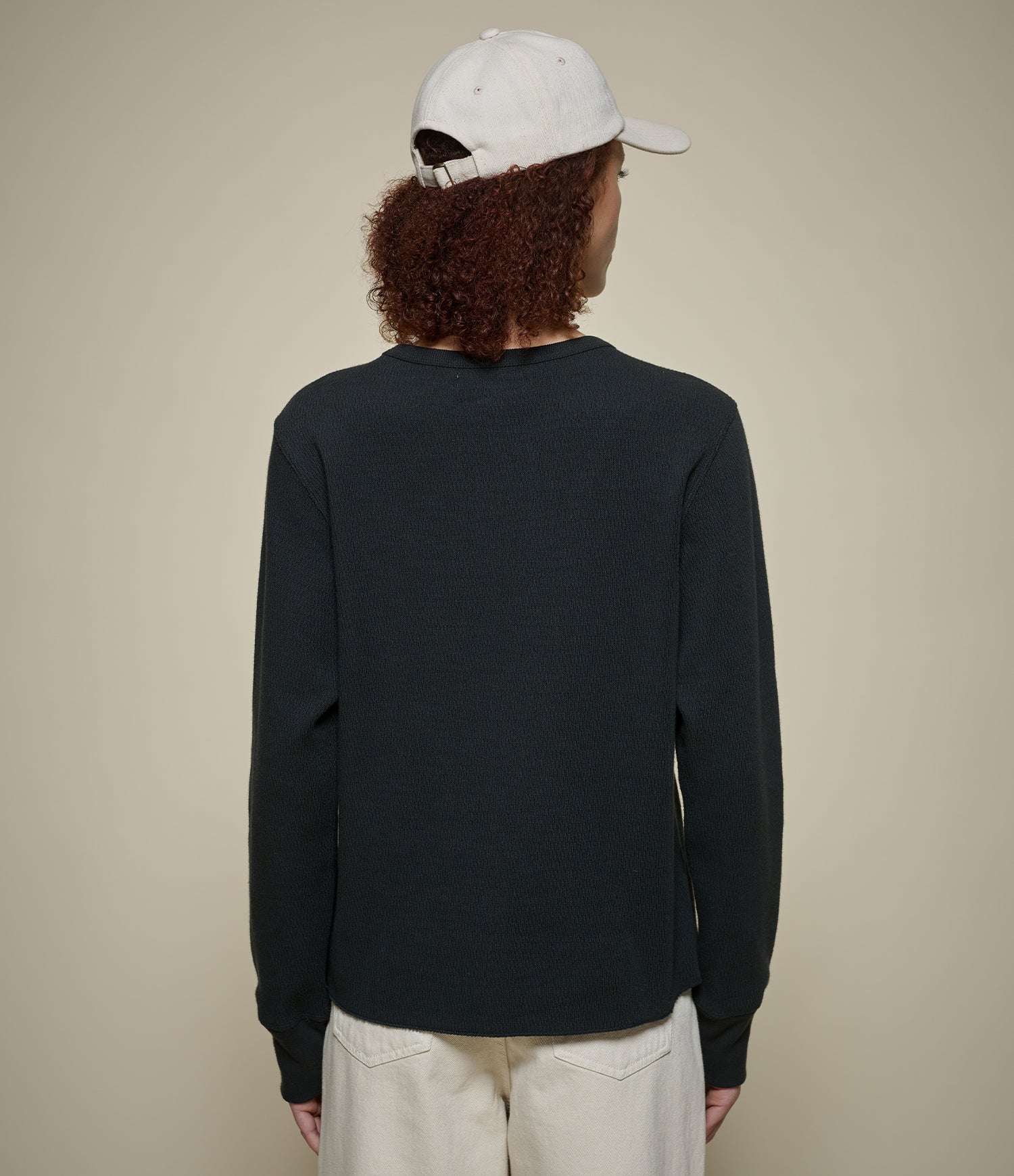 Diamond-Patterned Cotton Thermal Women's Longsleeve - Image 3
