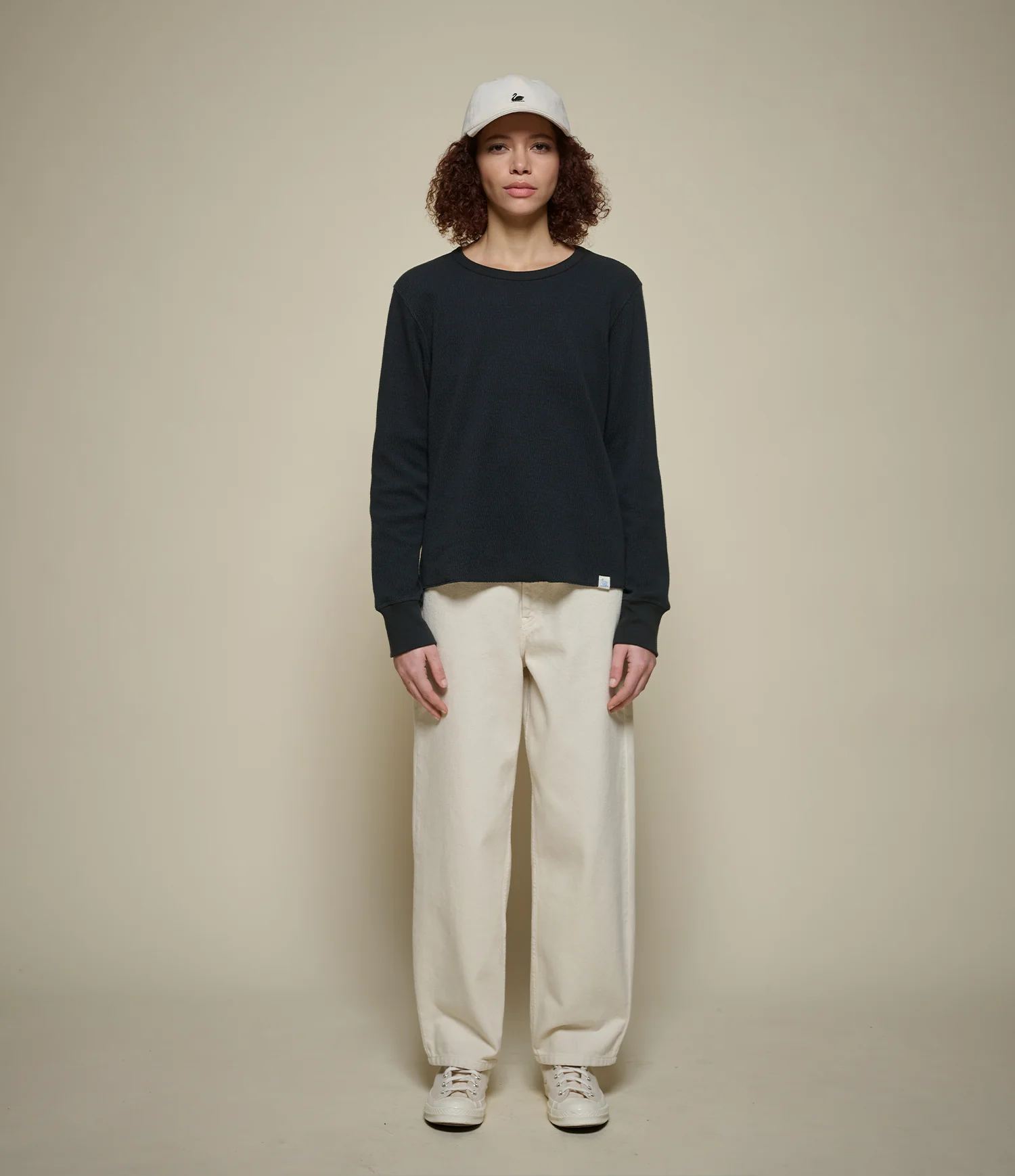 Diamond-Patterned Cotton Thermal Women's Longsleeve - Image 4