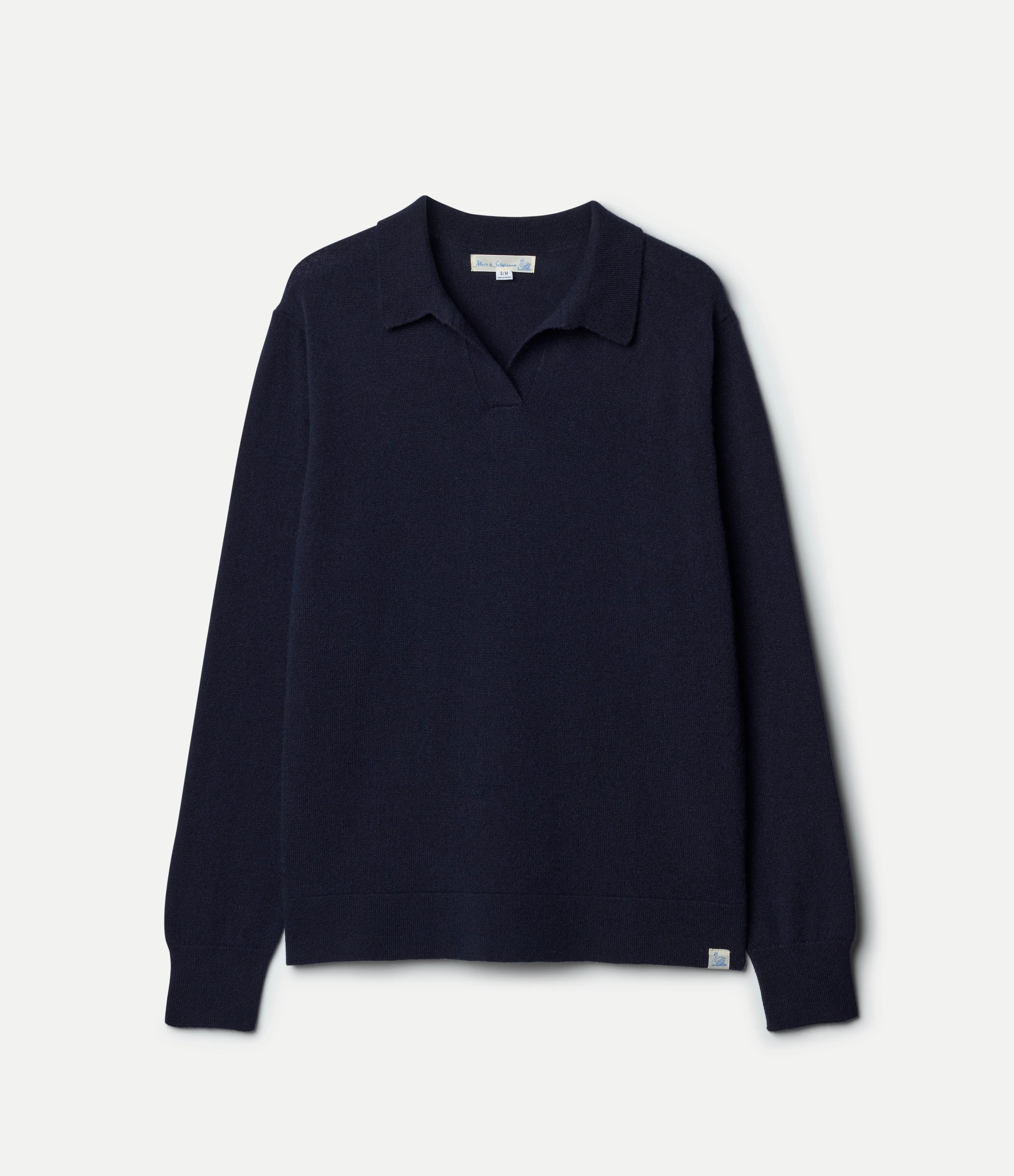 Merino Wool-Cashmere-Silk Long Sleeve Polo Shirt - Image 2