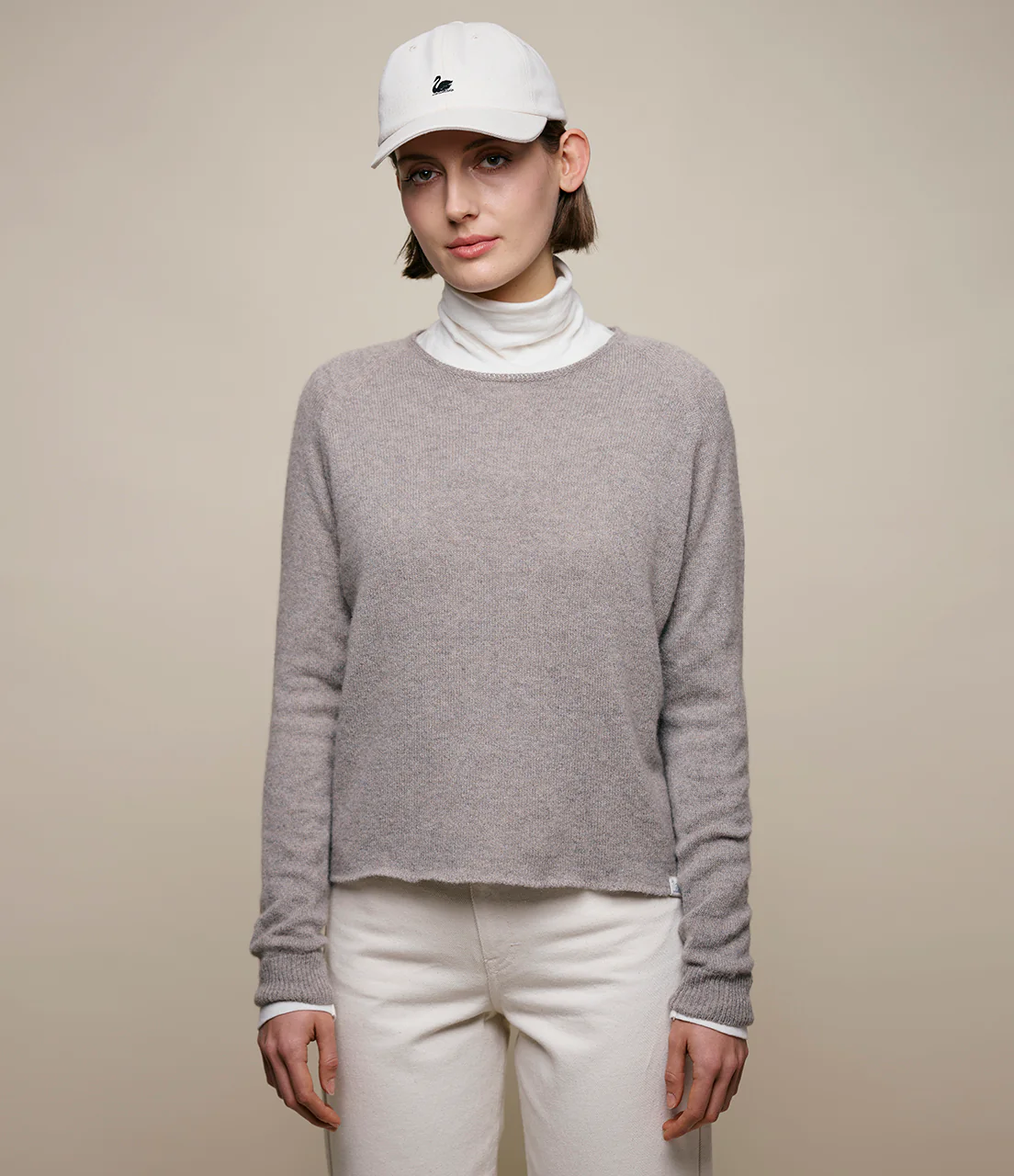 Lightweight Merino Wool-Cashmere-Silk Raglan Sweater