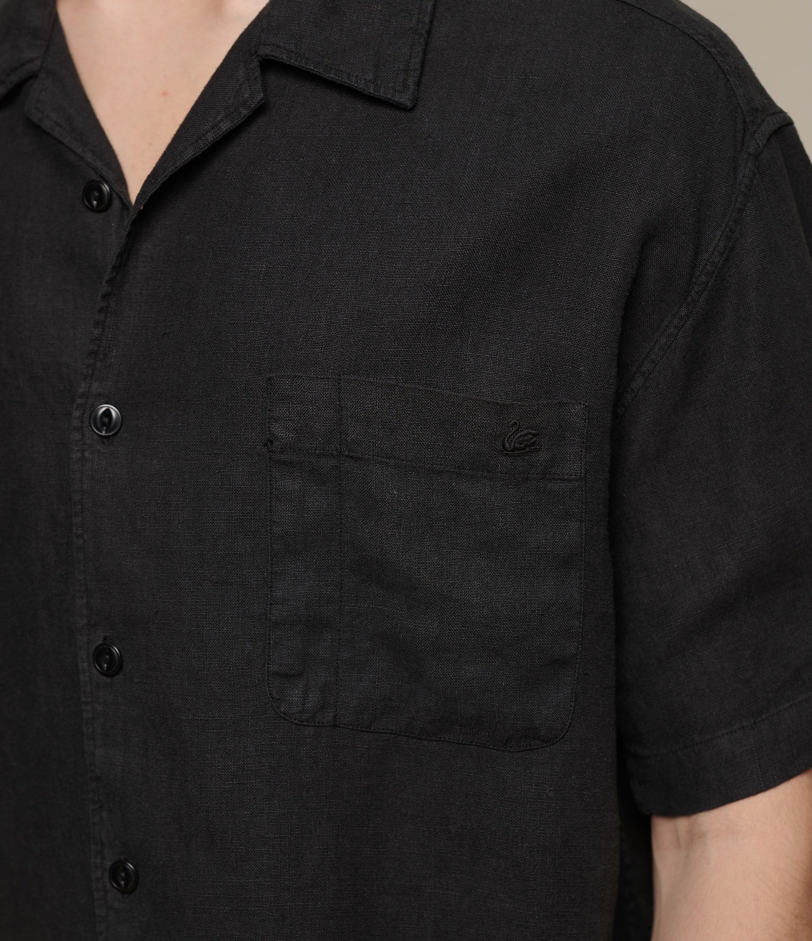 Linen Bowling Short Sleeve Shirt - Image 3