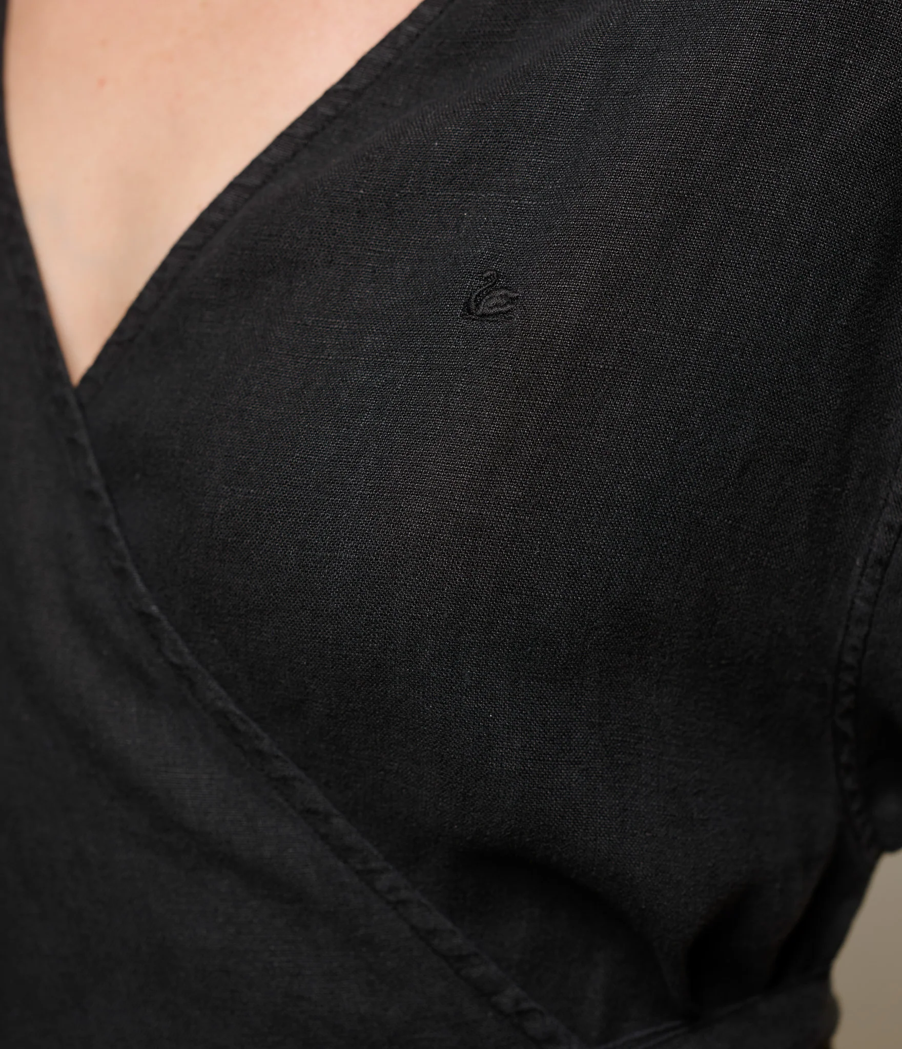 Linen Wrapover Dress - Image 3