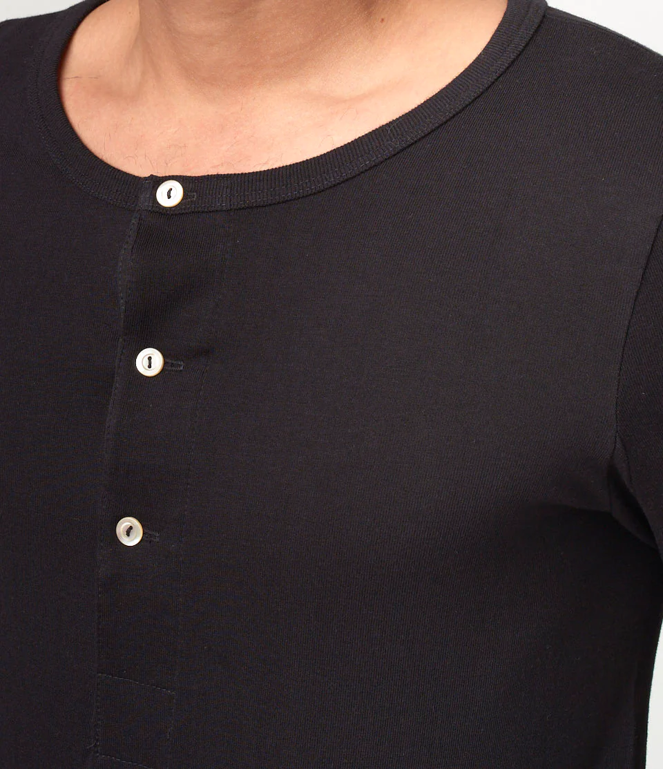 206 Loopwheeled Classic Fit Midweight Long Sleeve Henley - Image 3
