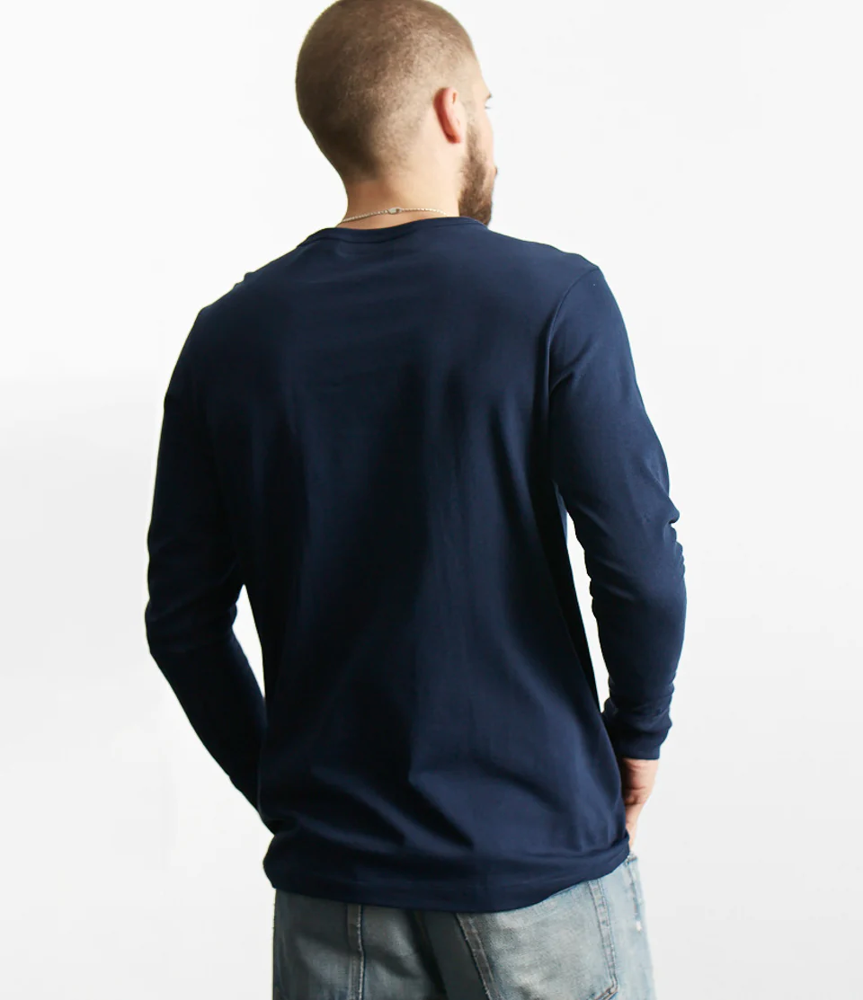 206 Loopwheeled Classic Fit Midweight Long Sleeve Henley - Image 3