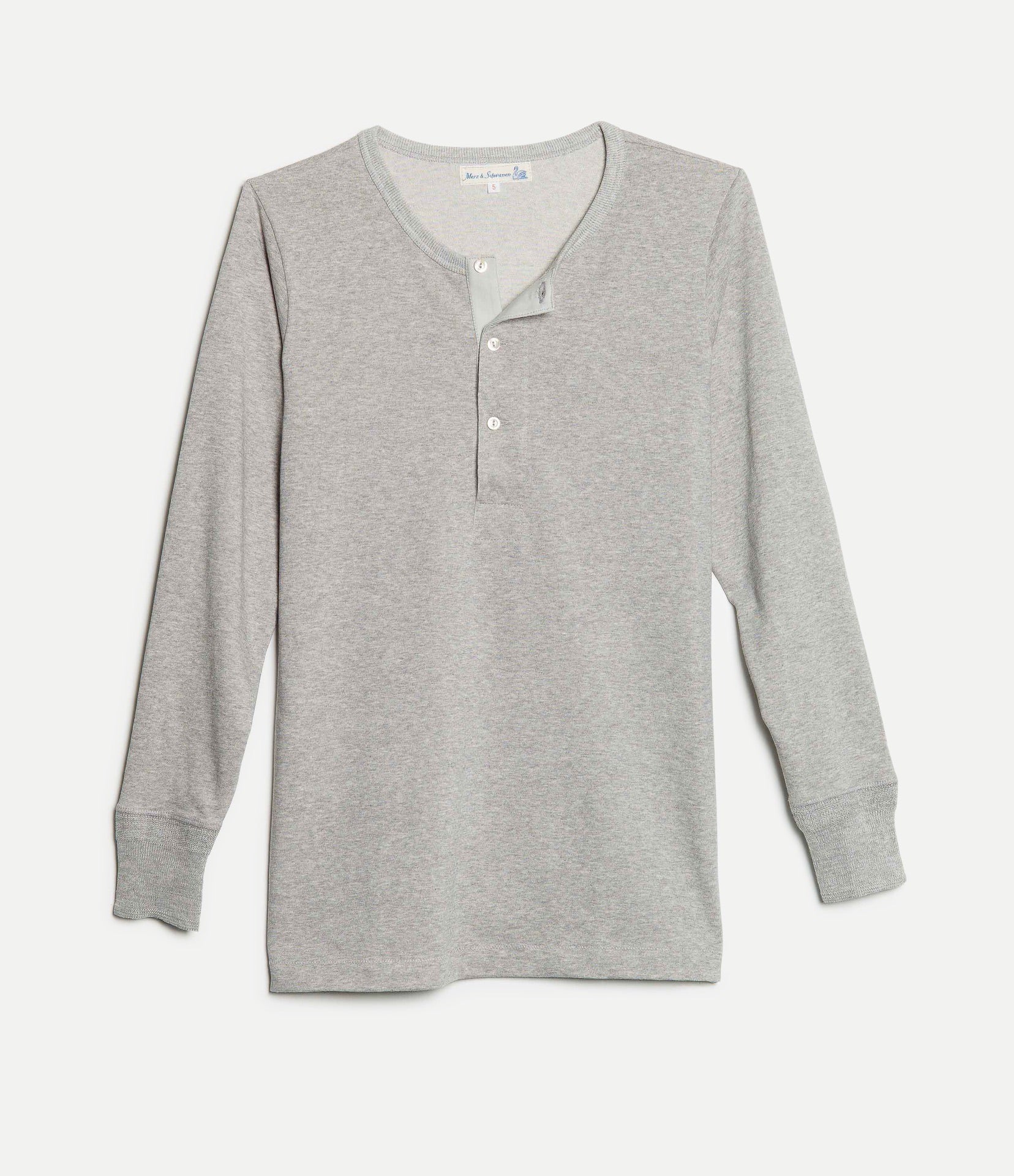 206 Loopwheeled Classic Fit Midweight Long Sleeve Henley - Image 2