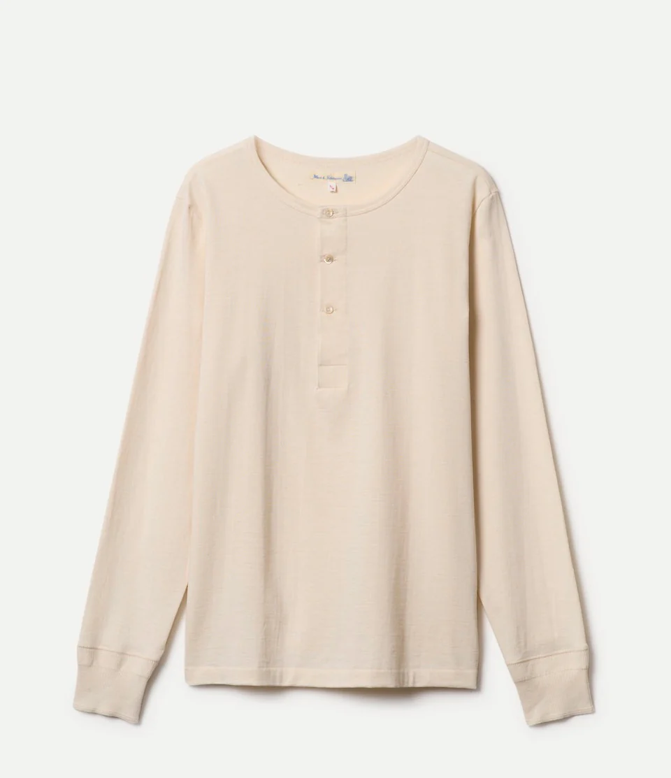 206 Loopwheeled Classic Fit Midweight Long Sleeve Henley - Image 2