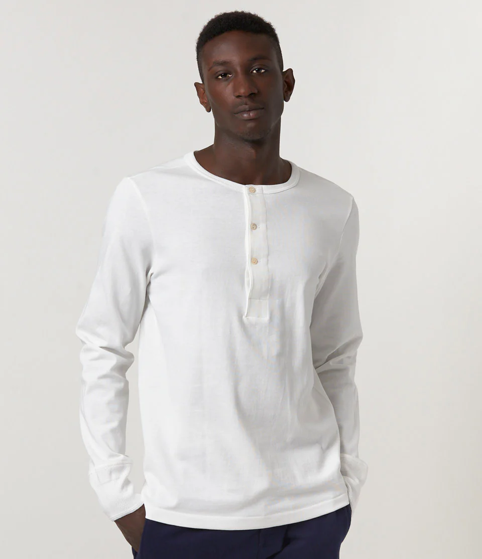 206 Loopwheeled Classic Fit Midweight Long Sleeve Henley