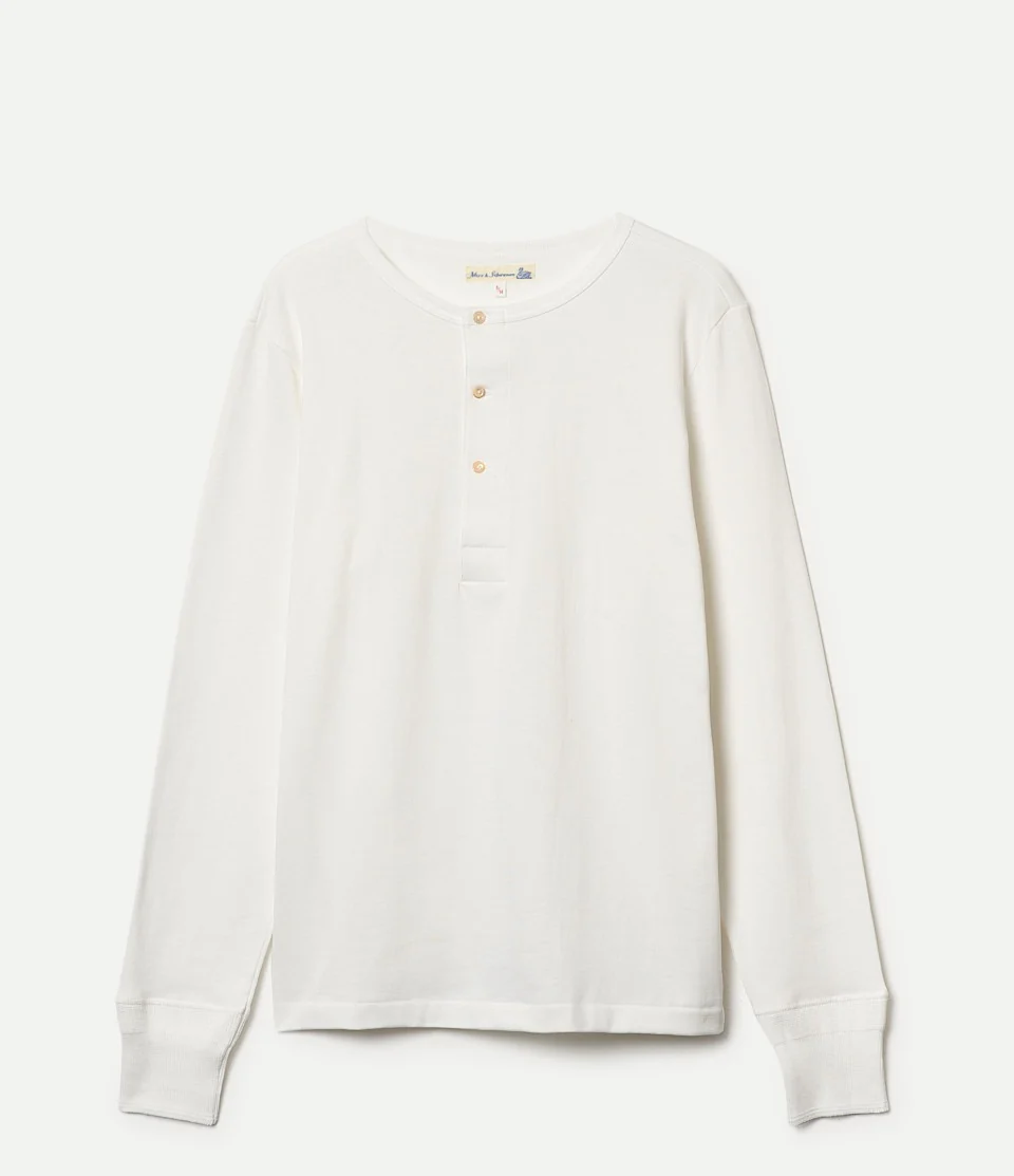 206 Loopwheeled Classic Fit Midweight Long Sleeve Henley - Image 2