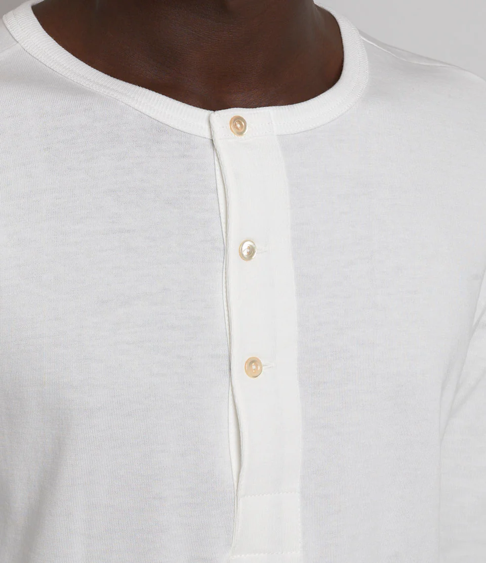 206 Loopwheeled Classic Fit Midweight Long Sleeve Henley - Image 3