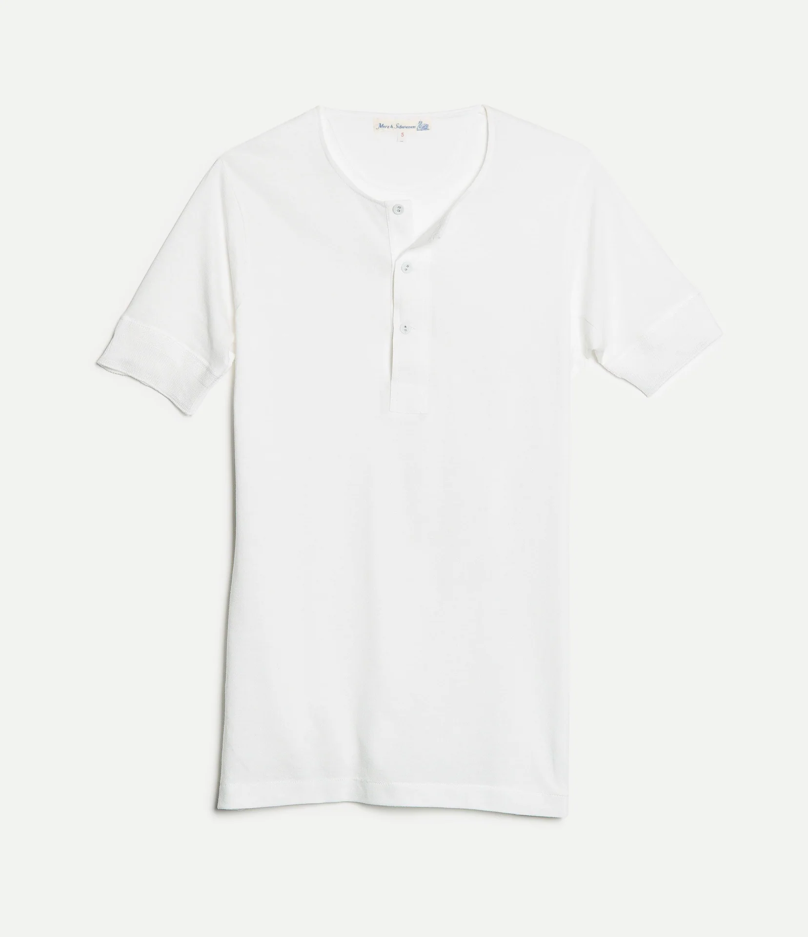 103 Loopwheeled Maco-Imit Short Sleeve Henley - Image 2