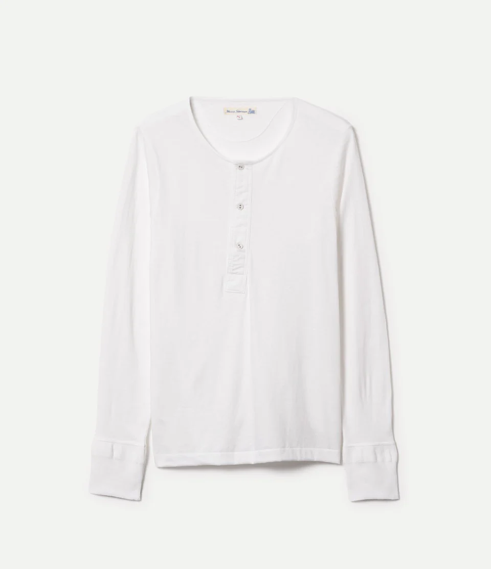 102 Loopwheeled Maco-Imit Long Sleeve Henley - Image 2