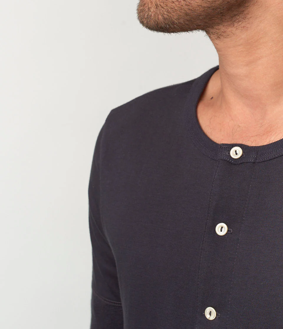 207 Loopwheeled Classic Fit Midweight Short Sleeve Henley - Image 3