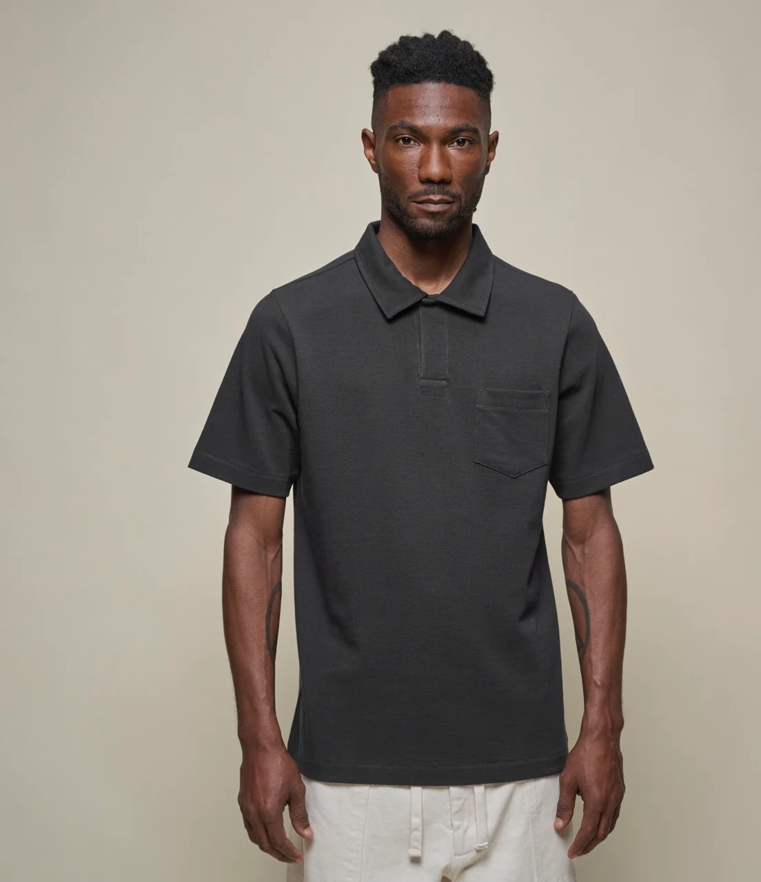 2PKPL Loopwheeled Relaxed Fit Pikée Short Sleeve Polo Shirt