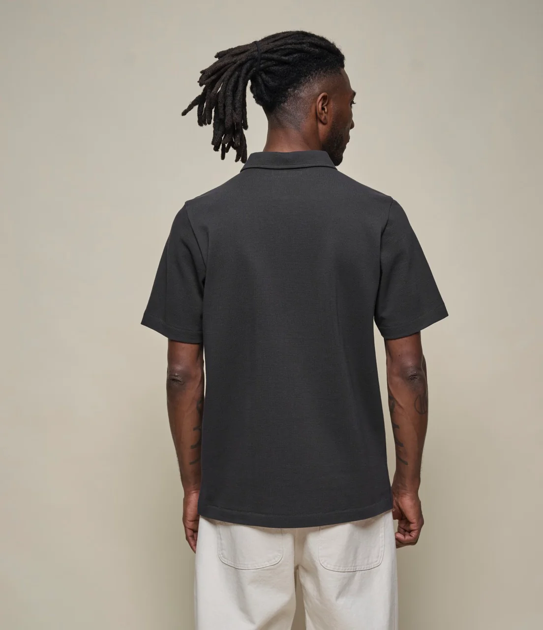 2PKPL Loopwheeled Relaxed Fit Pikée Short Sleeve Polo Shirt - Image 3