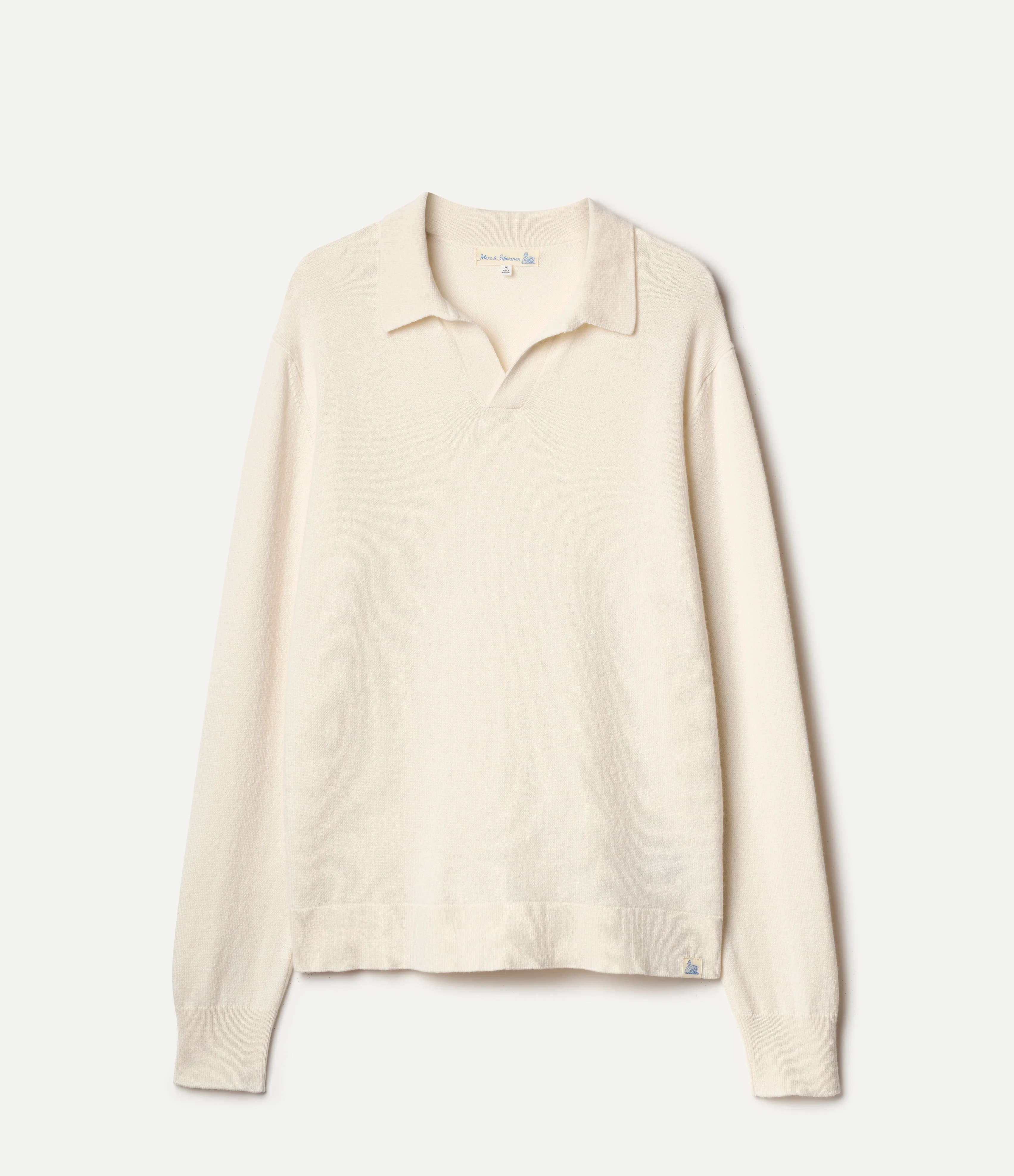 Merino Wool-Cashmere-Silk Long Sleeve Polo Shirt - Image 2