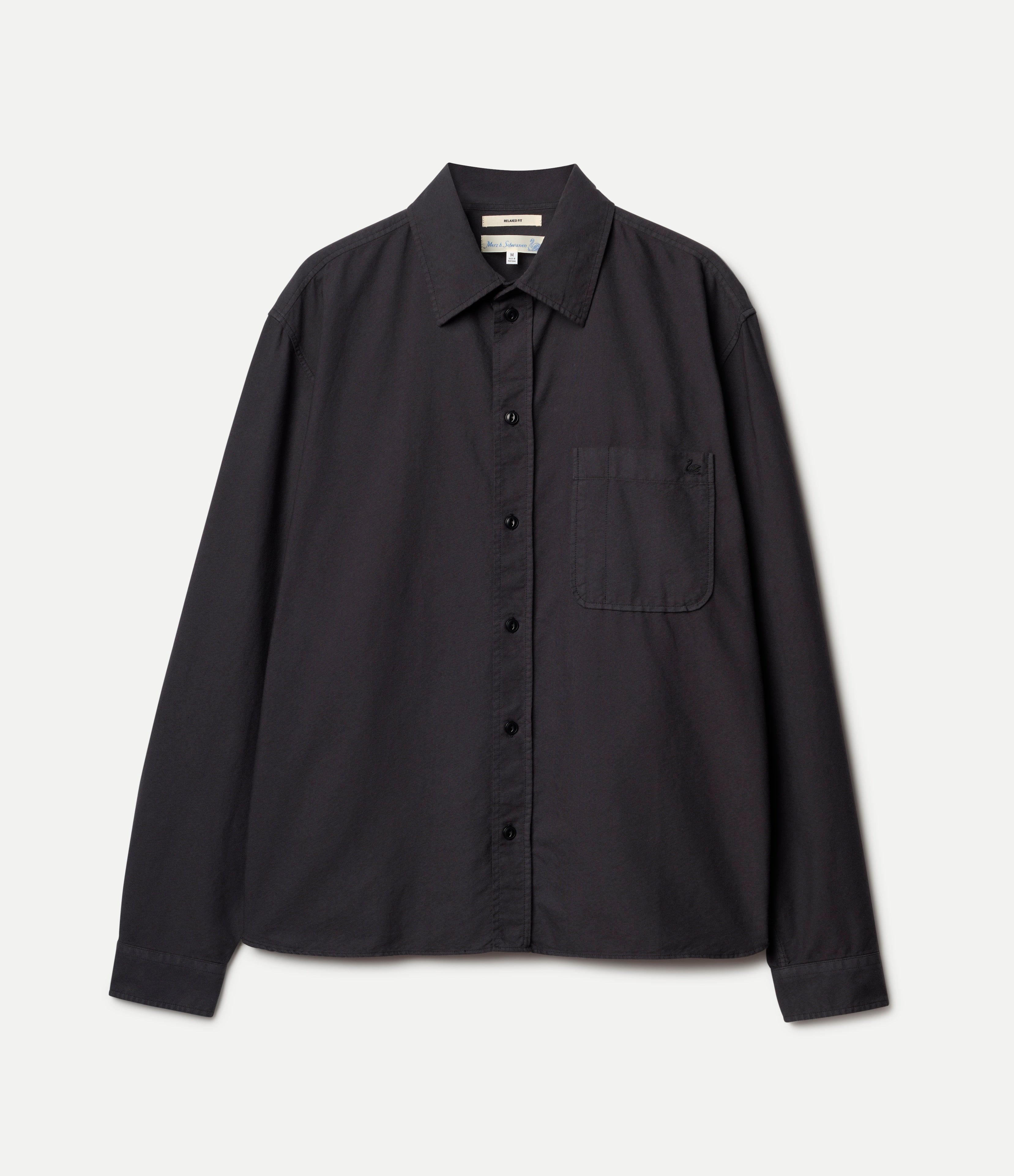 Modern-Cut Cotton Oxford Long Sleeve Shirt