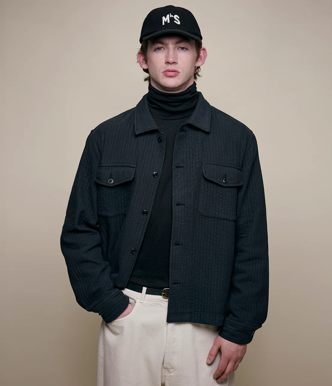 Padded Cotton Long Sleeve Overshirt