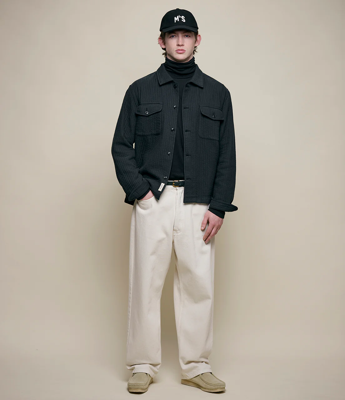 Padded Cotton Long Sleeve Overshirt - Image 6