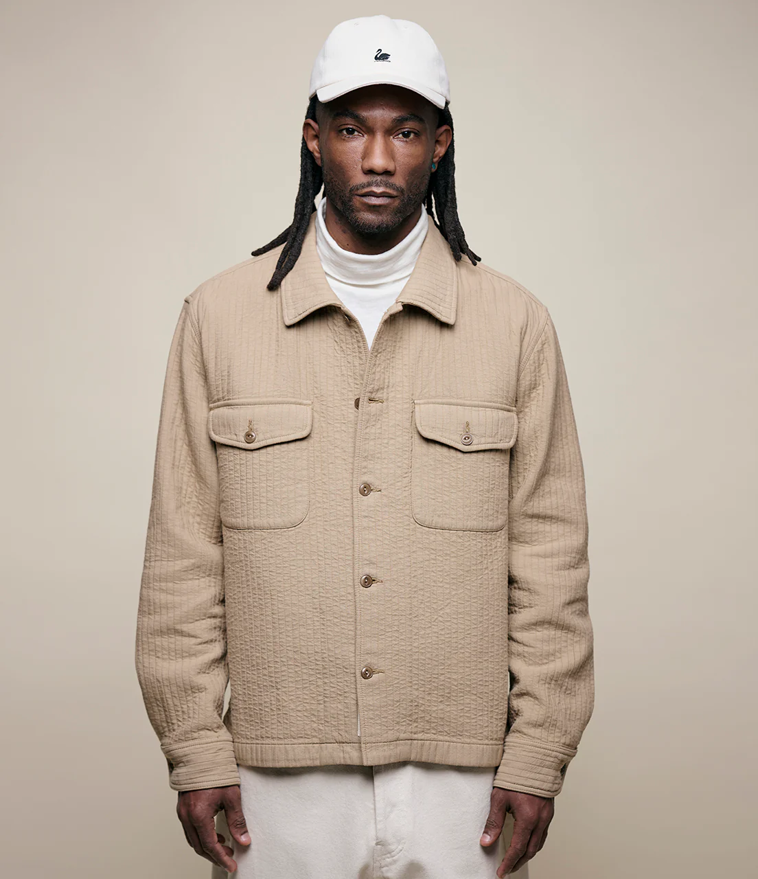 Padded Cotton Long Sleeve Overshirt