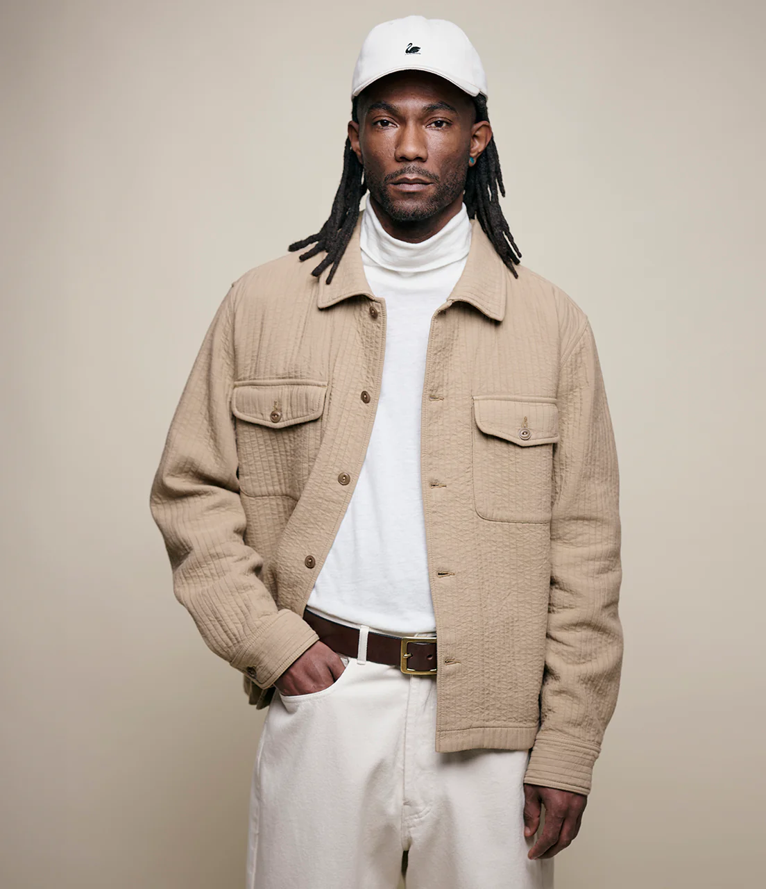 Padded Cotton Long Sleeve Overshirt - Image 5