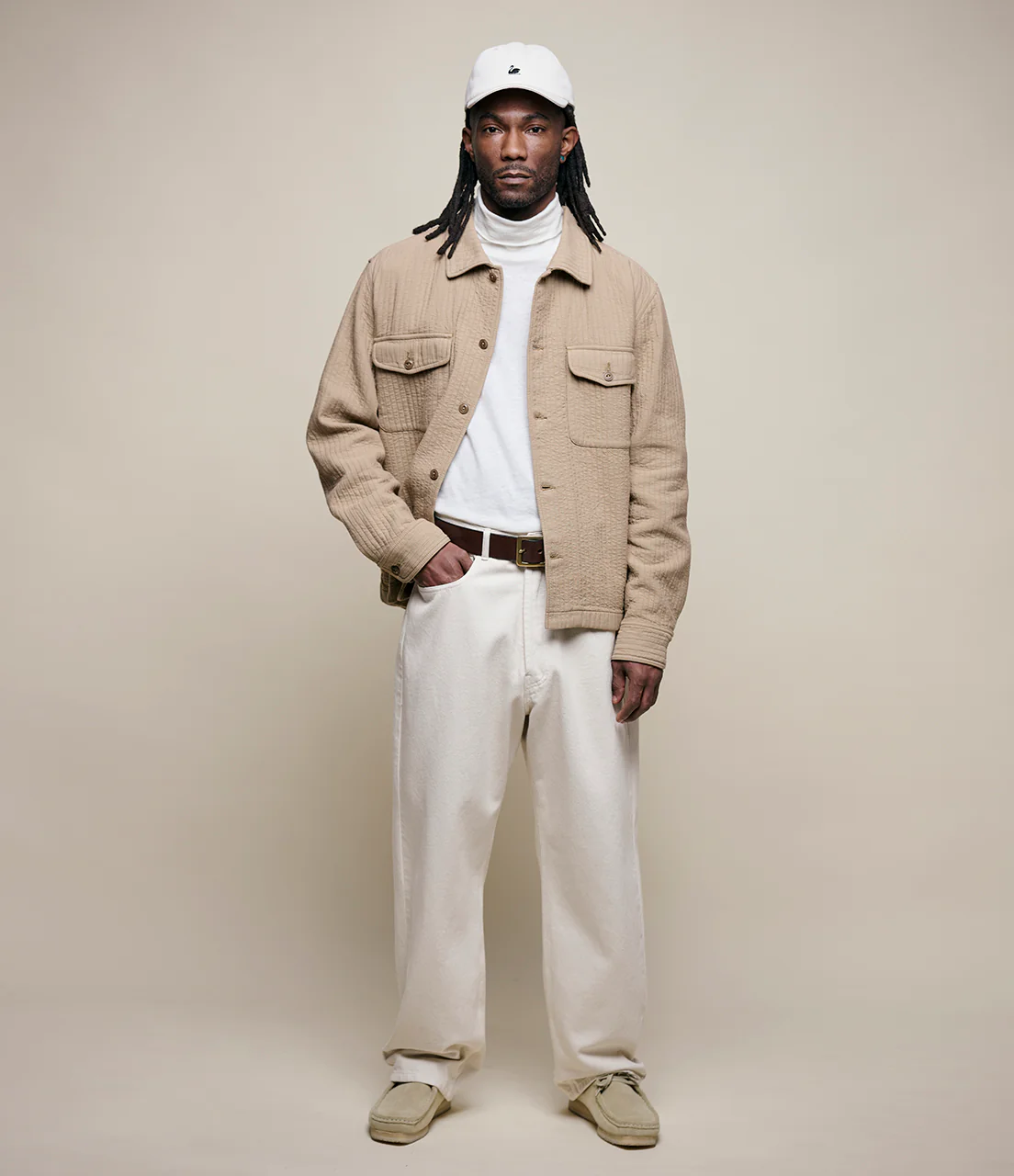 Padded Cotton Long Sleeve Overshirt - Image 6