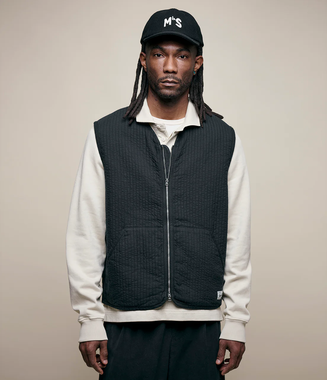 Padded Cotton Zip Vest