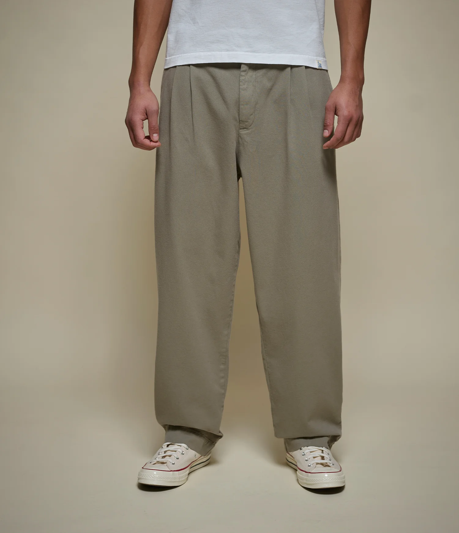 Pleated Twill Pants