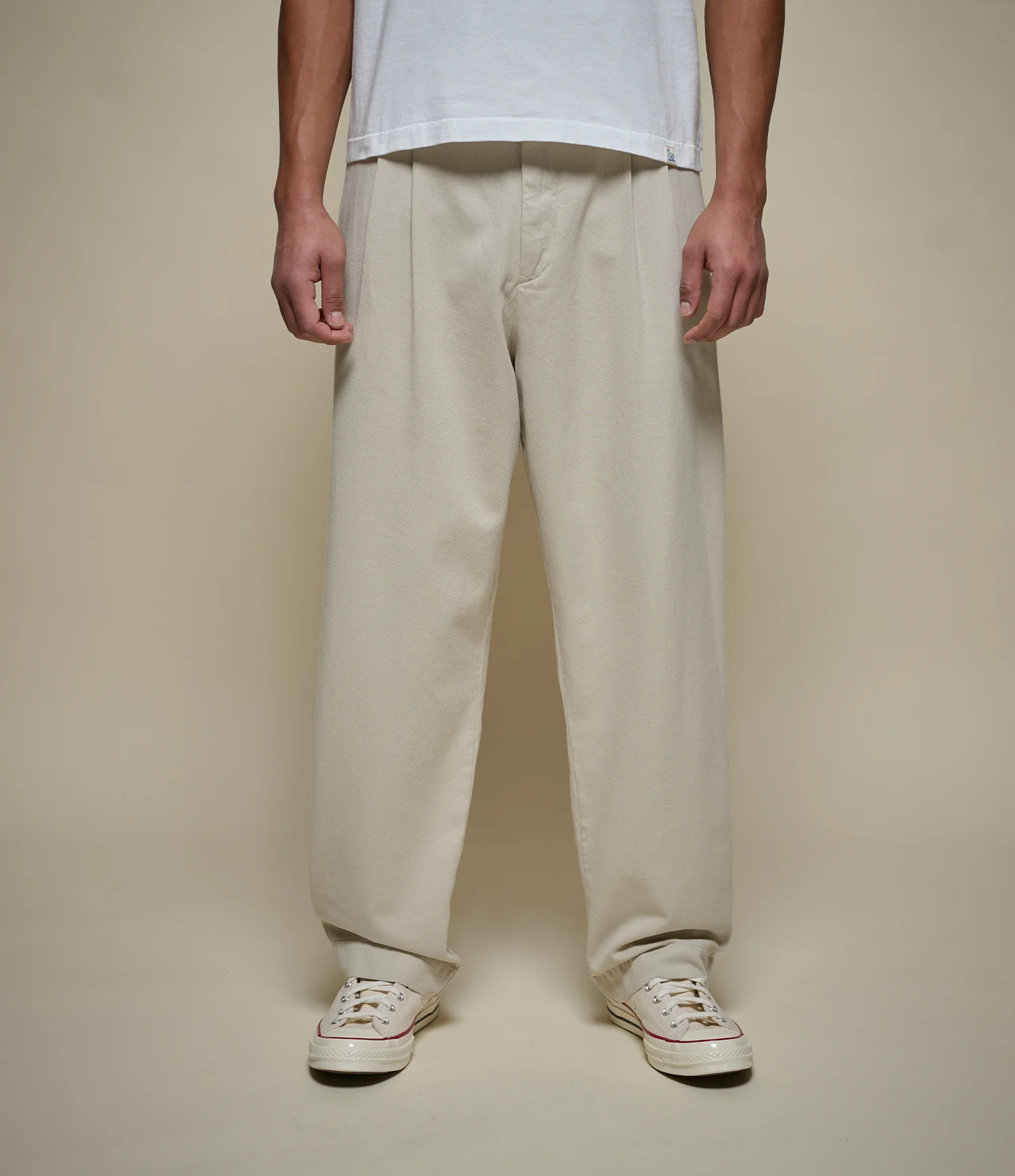 Pleated Twill Pants