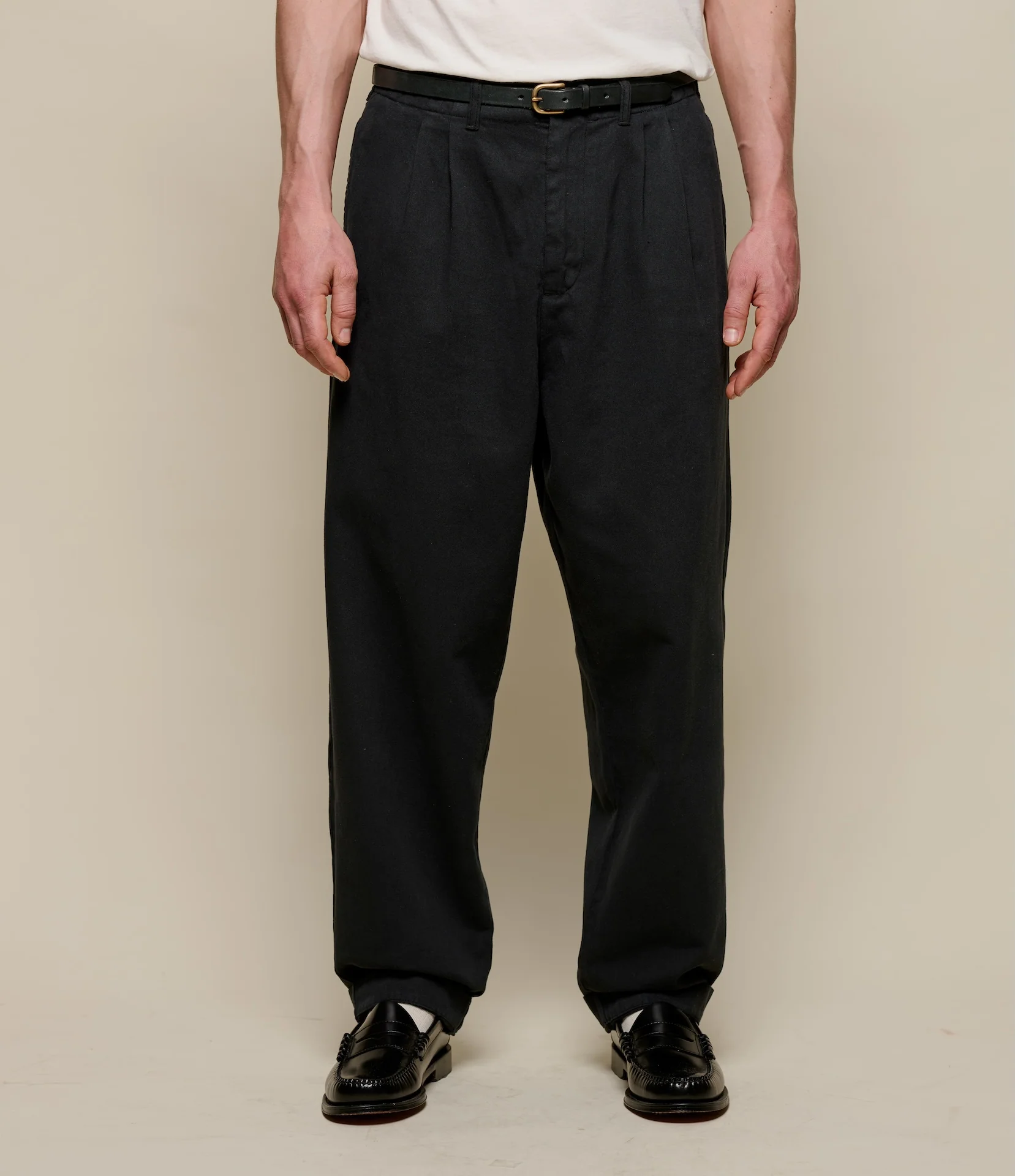 Pleated Twill Pants