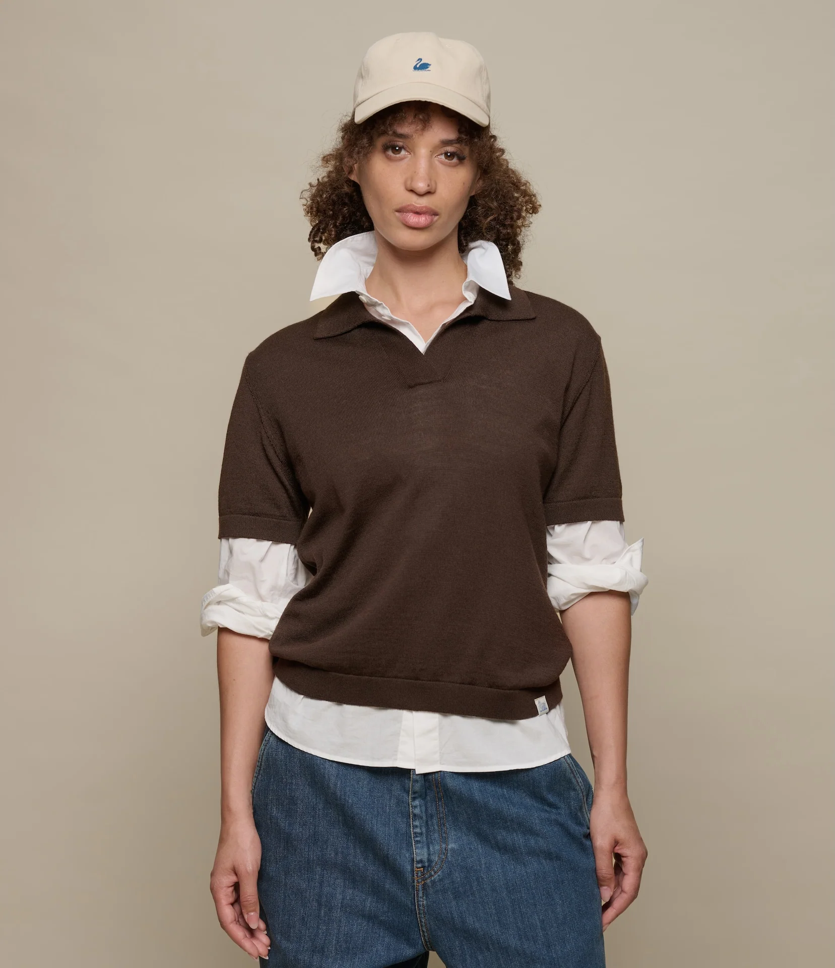Refined Merino Wool Short Sleeve Women's Polo Shirt