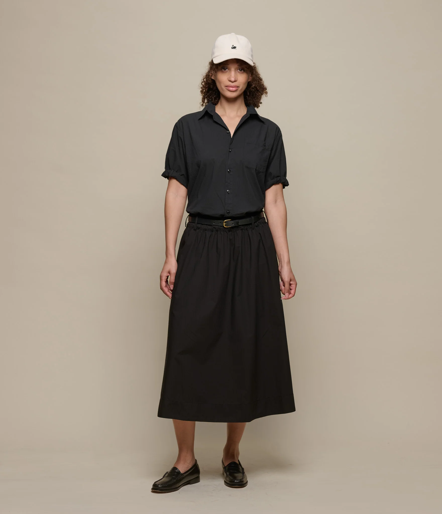 Relaxed Cotton Poplin Skirt