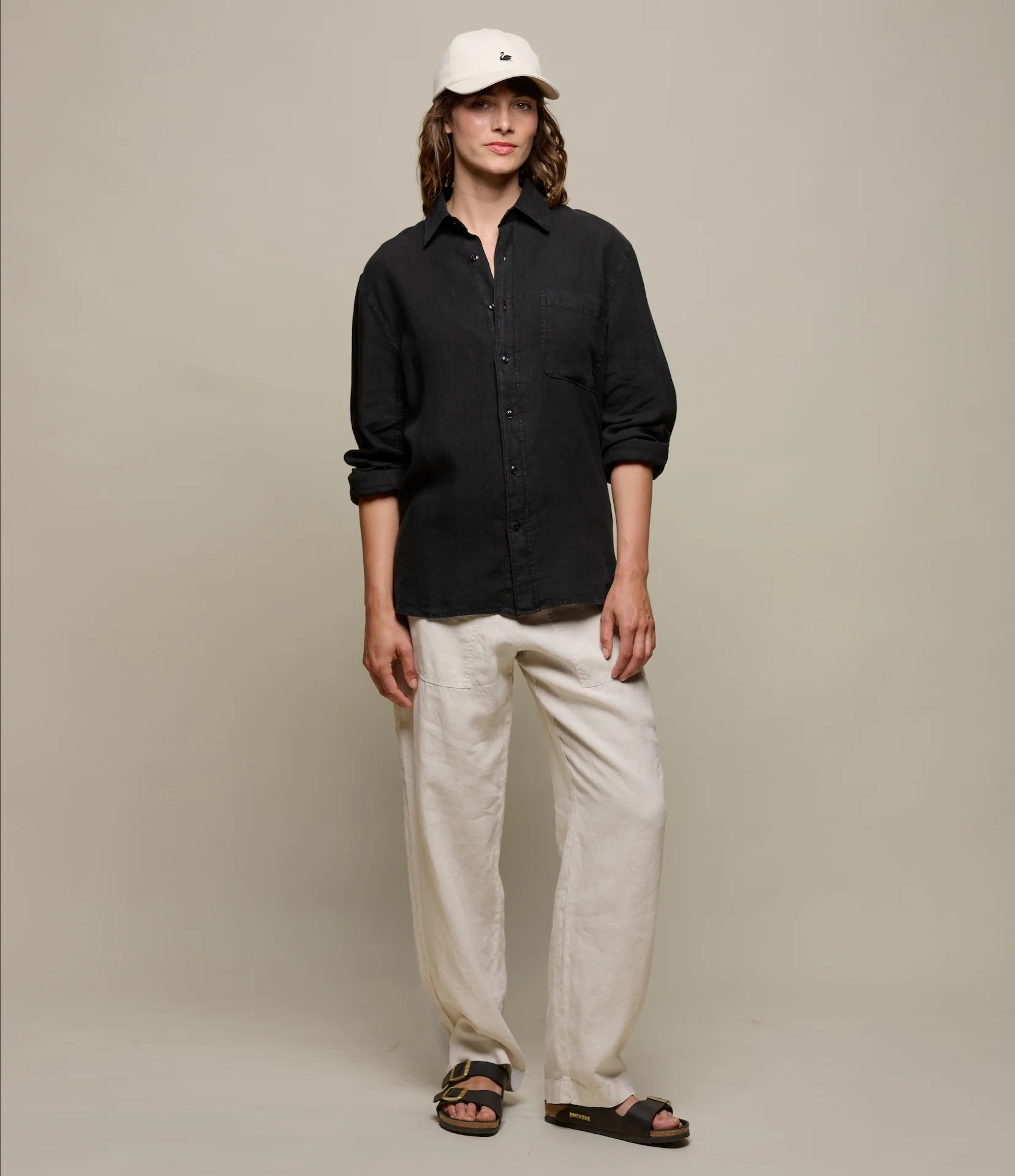 Relaxed Fit Linen Long Sleeve Shirt - Image 10