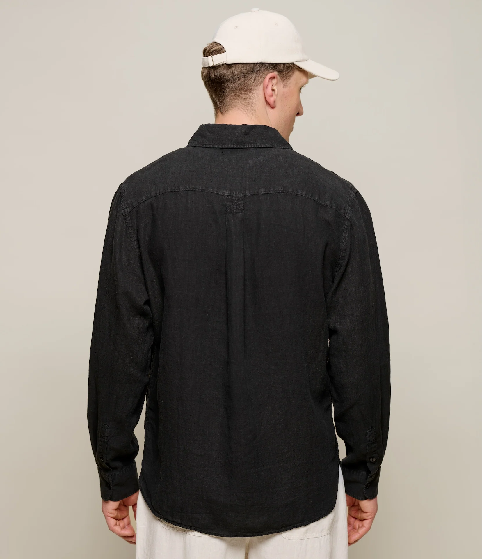Relaxed Fit Linen Long Sleeve Shirt - Image 7